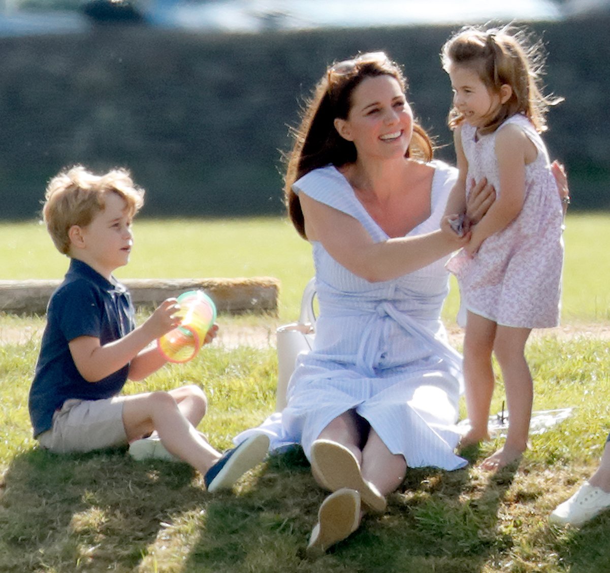 Kate Middleton with Prince George and Princess Charlotte in June 2018