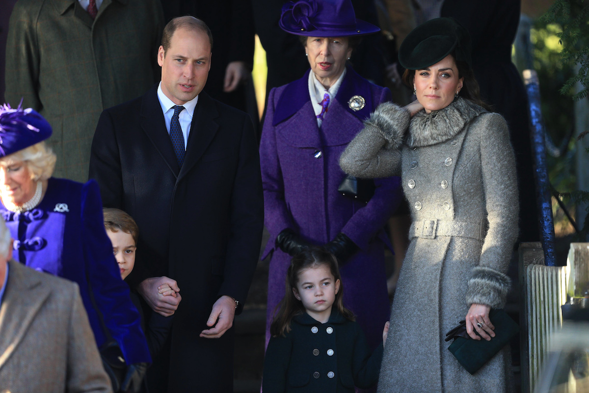 Prince William, Duke of Cambridge, Prince George, Princess Charlotte and Catherine, Duchess of Cambridge attend the Christmas Day Church service