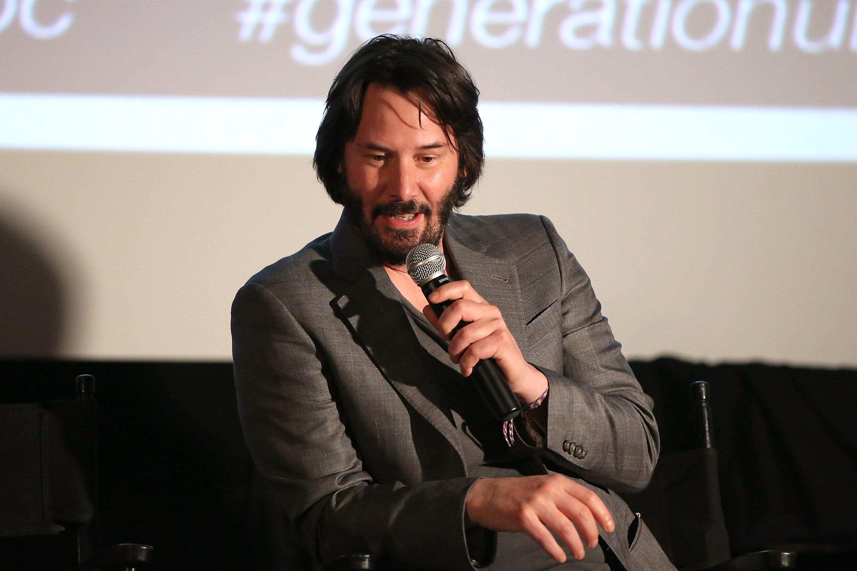 Keanu Reeves speaks at a Generation Um... Q&A