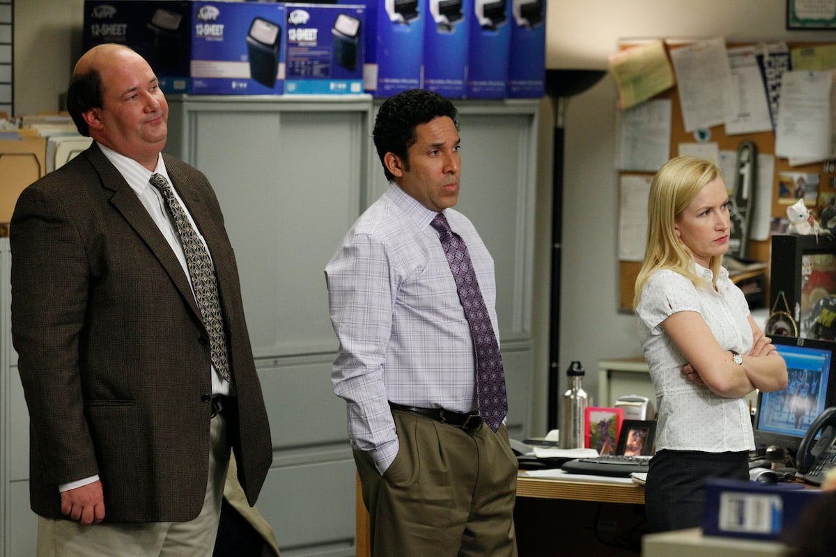 Brian Baumgartner as Kevin Malone, Oscar Nunez as Oscar Martinez, Angela Kinsey as Angela Martin from 'The Office' and 'The Accountants'