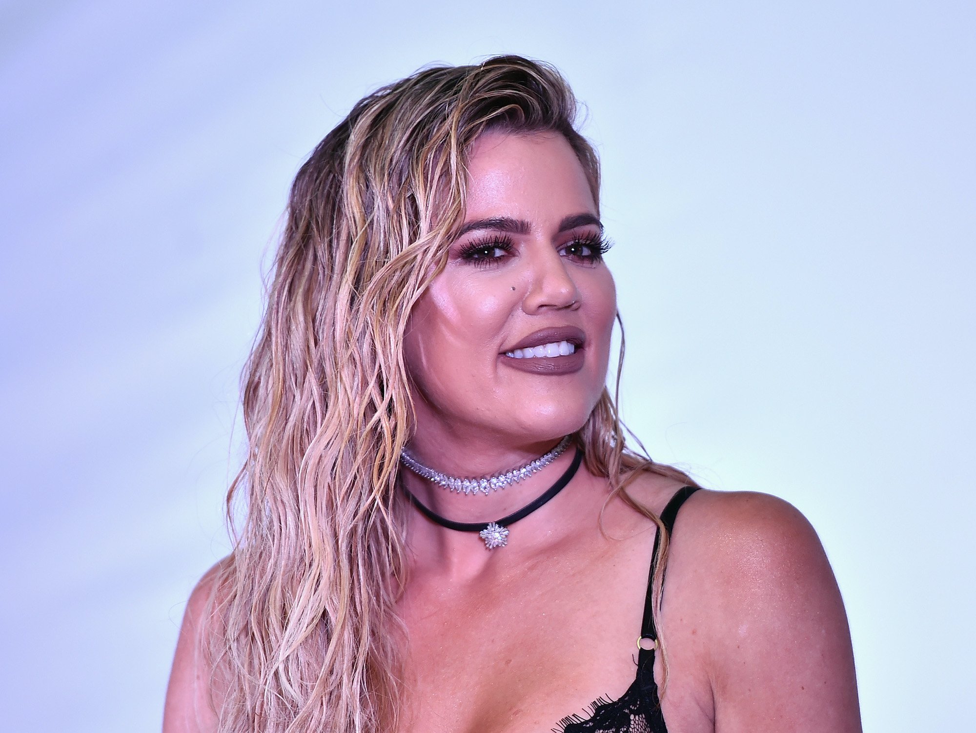 Khloe Kardashian smiling