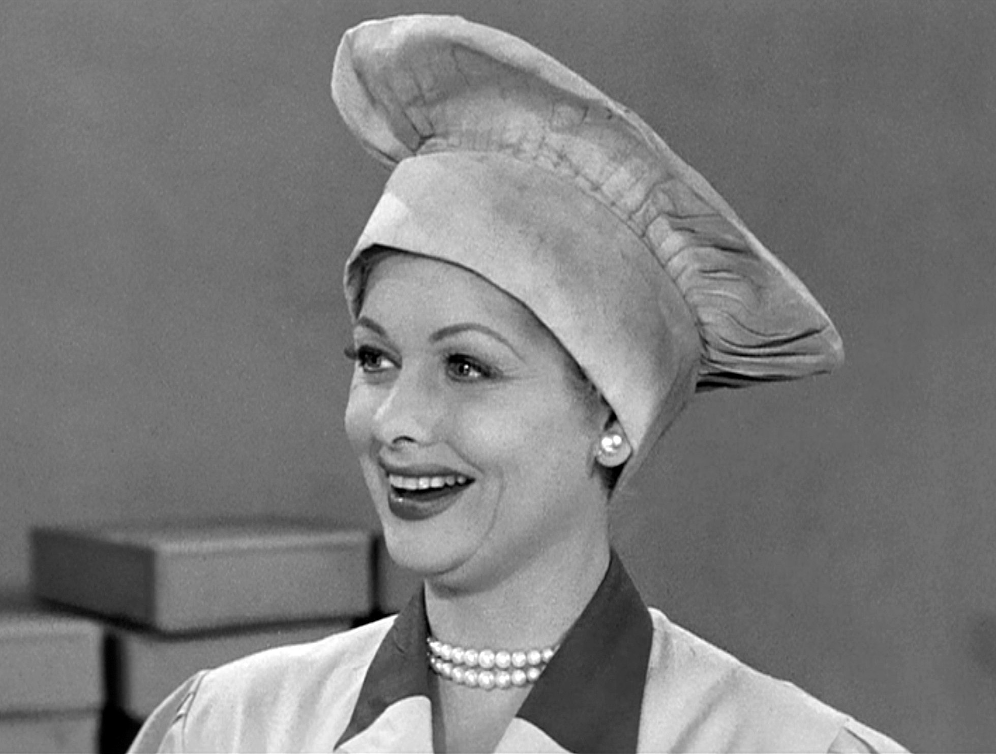 Lucille Ball in an episode of the television comedy 'I Love Lucy' entitled 'Job Switching'
