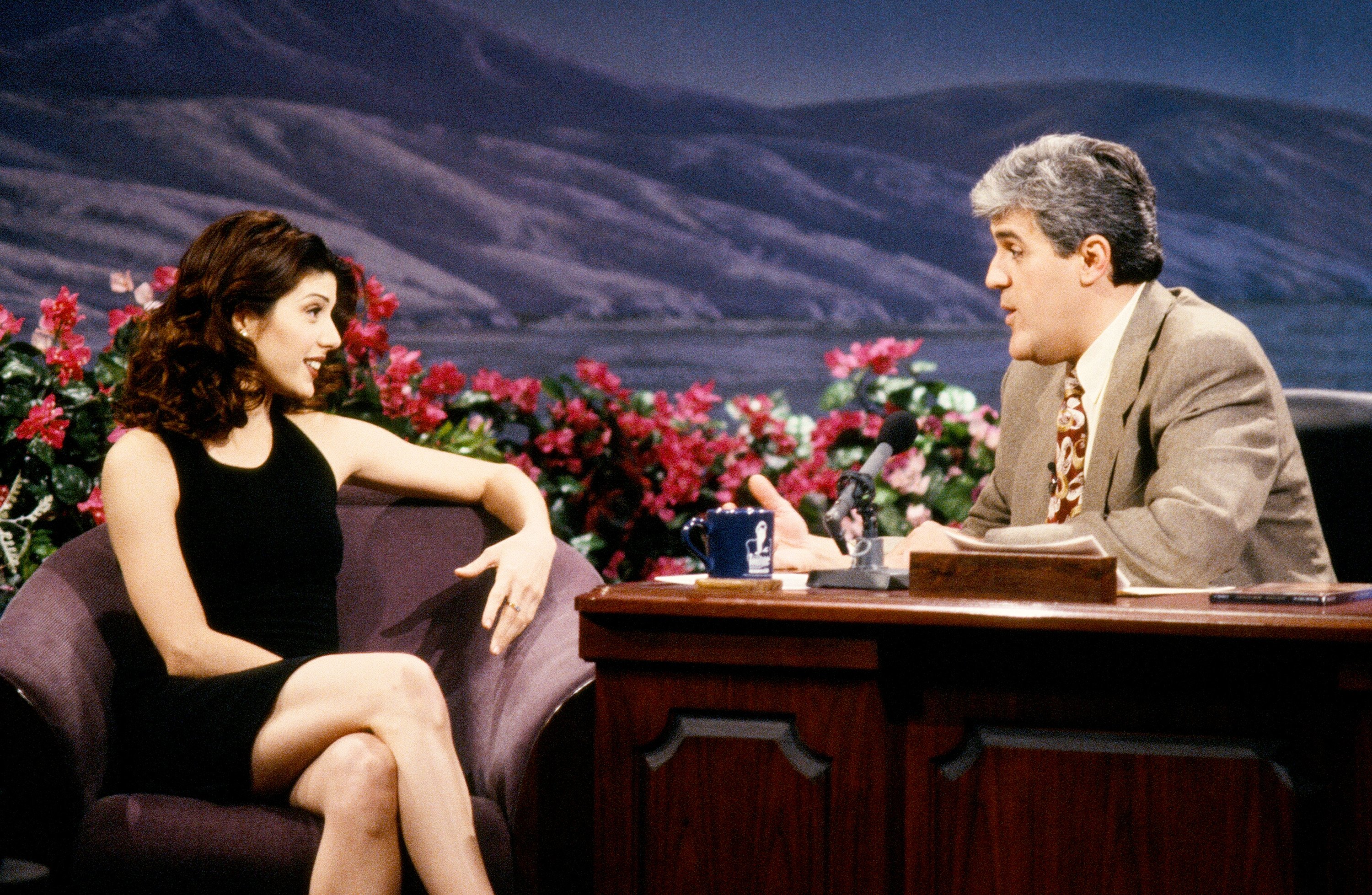 Marisa Tomei sits down with Jay Leno on 'The Tonight Show with Jay Leno' in 1993