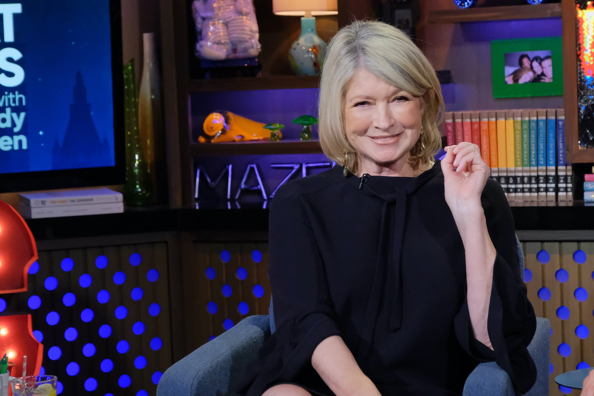 Martha Stewart smiling, seated