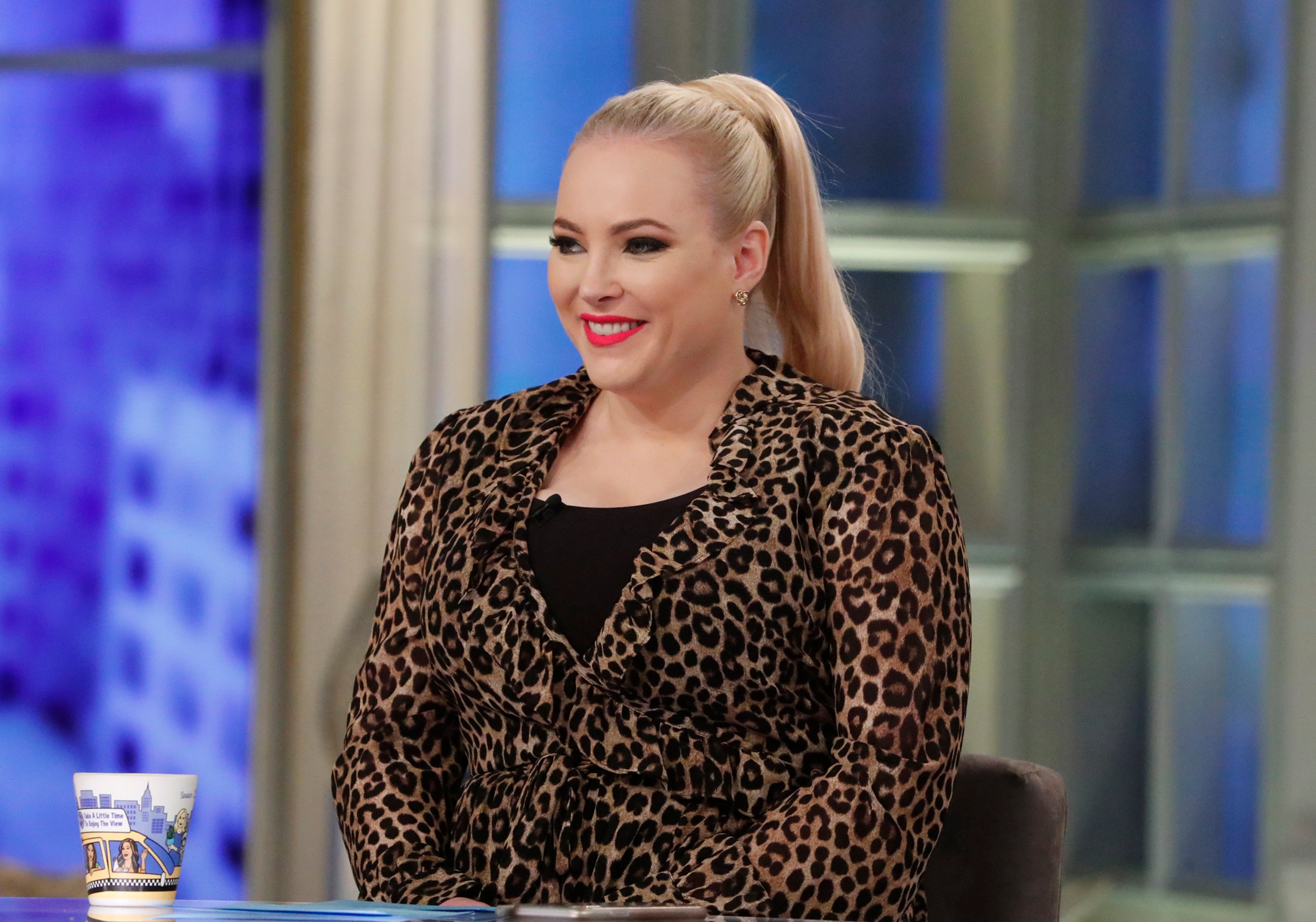 Meghan McCain smiles on the set of 'The View' 