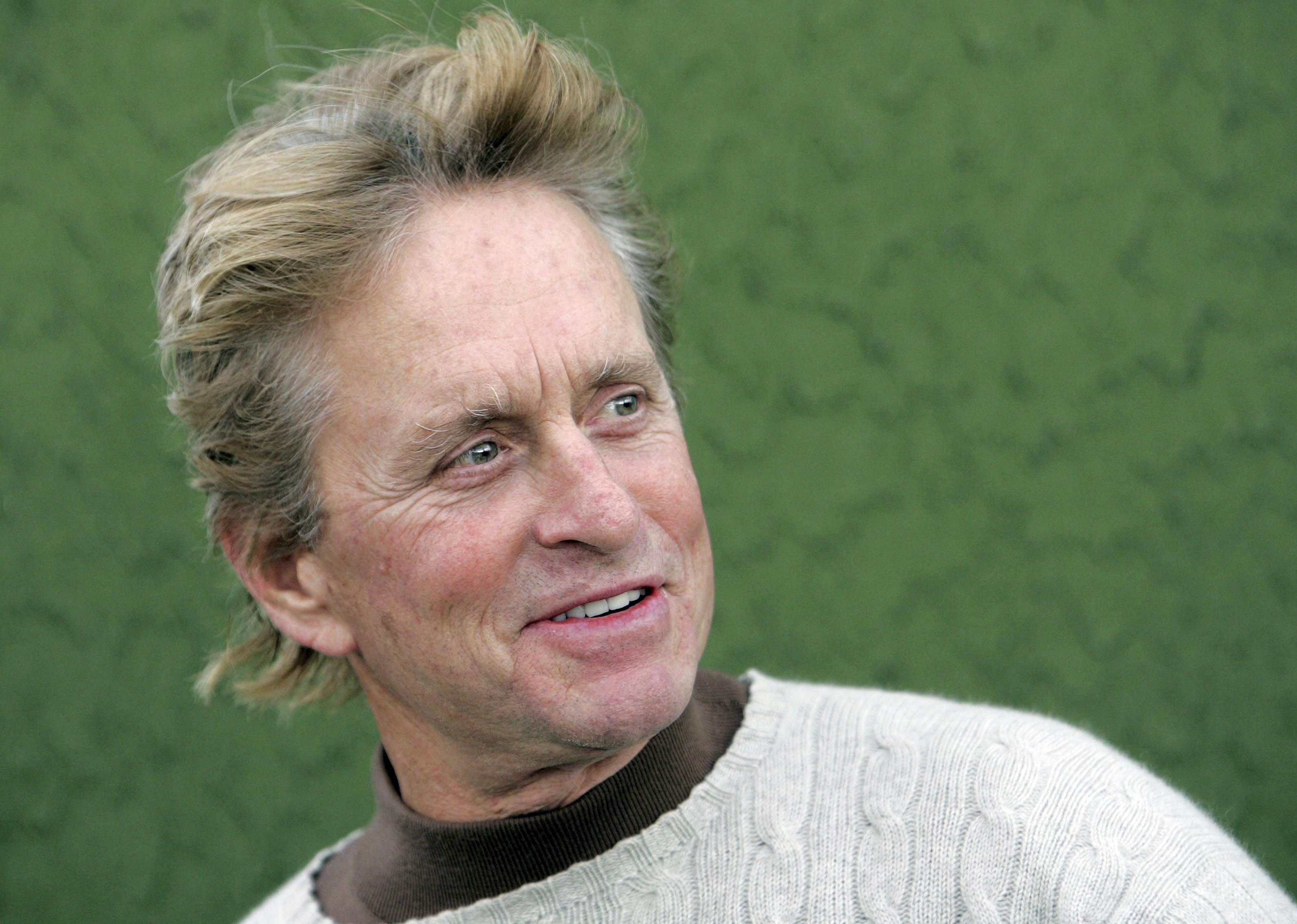 Michael Douglas after his round at Carnoustie Golf Course, Scotland