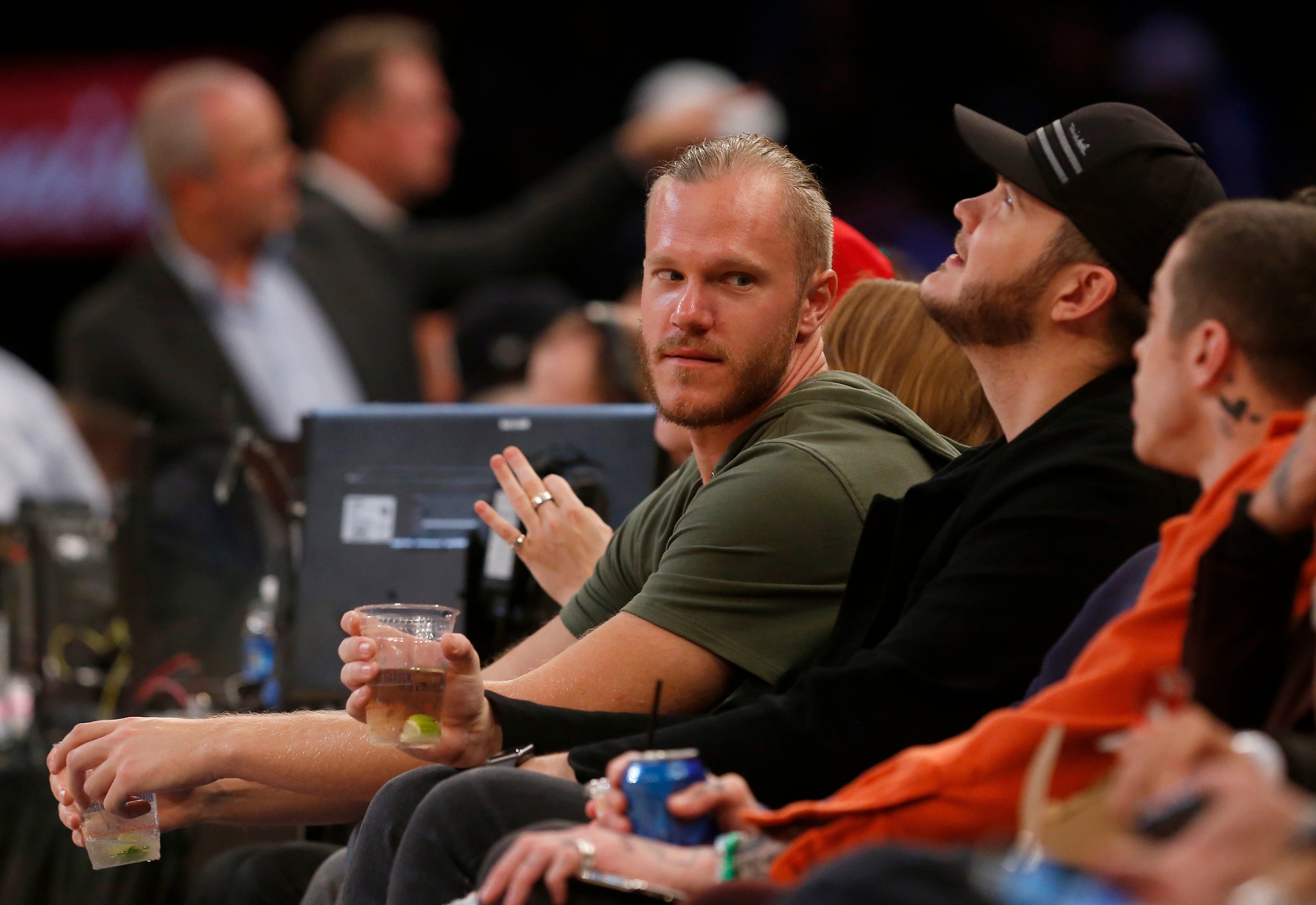 Noah Syndergaard of the New York Mets attends an NBA game