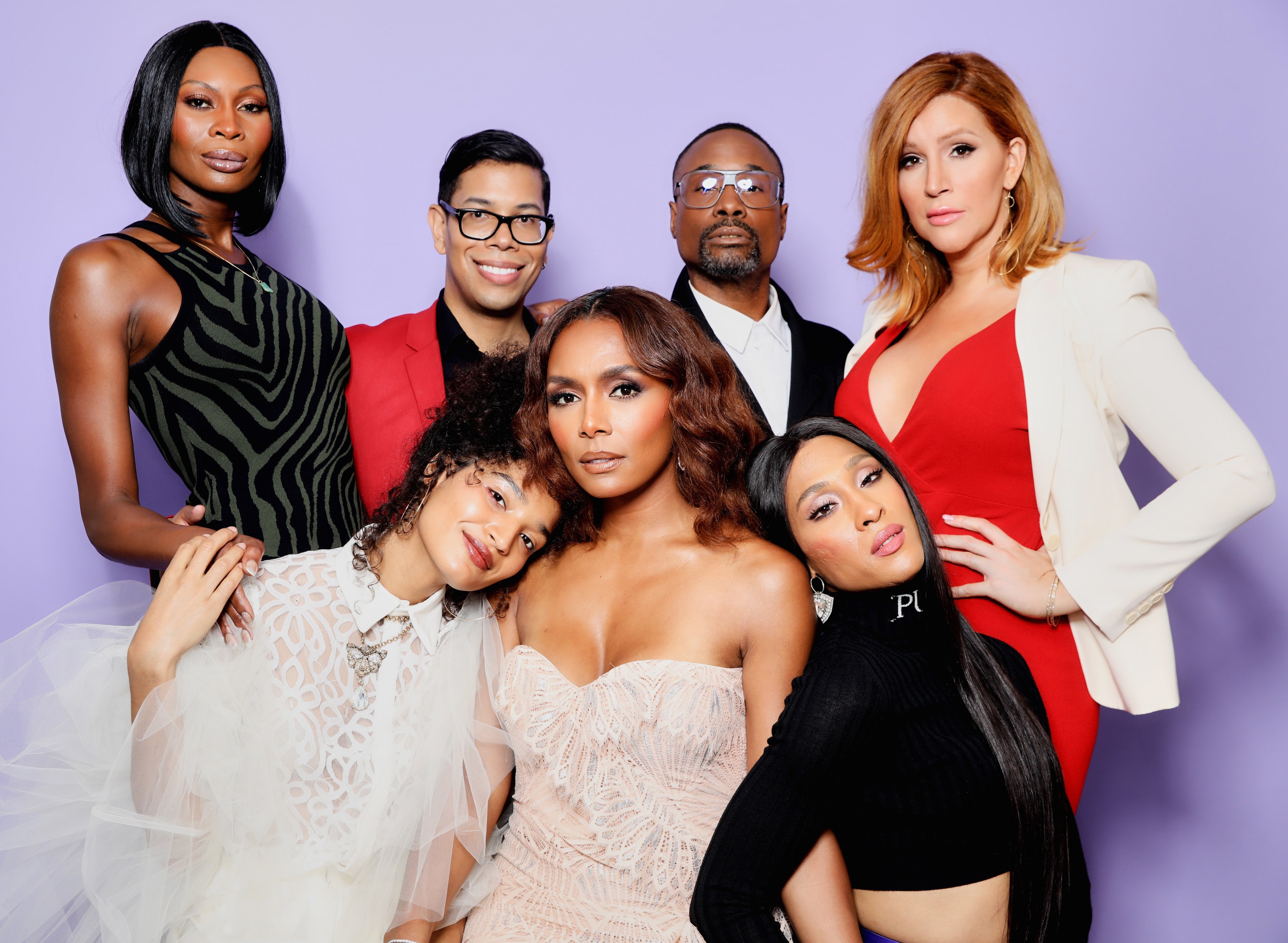 'Pose' showrunner Steven Canals with Dominique Jackson, Billy Porter, Our Lady J, Indya Moore, Janet Mock, and MJ Rodriguez at the Critics Choice Award.
