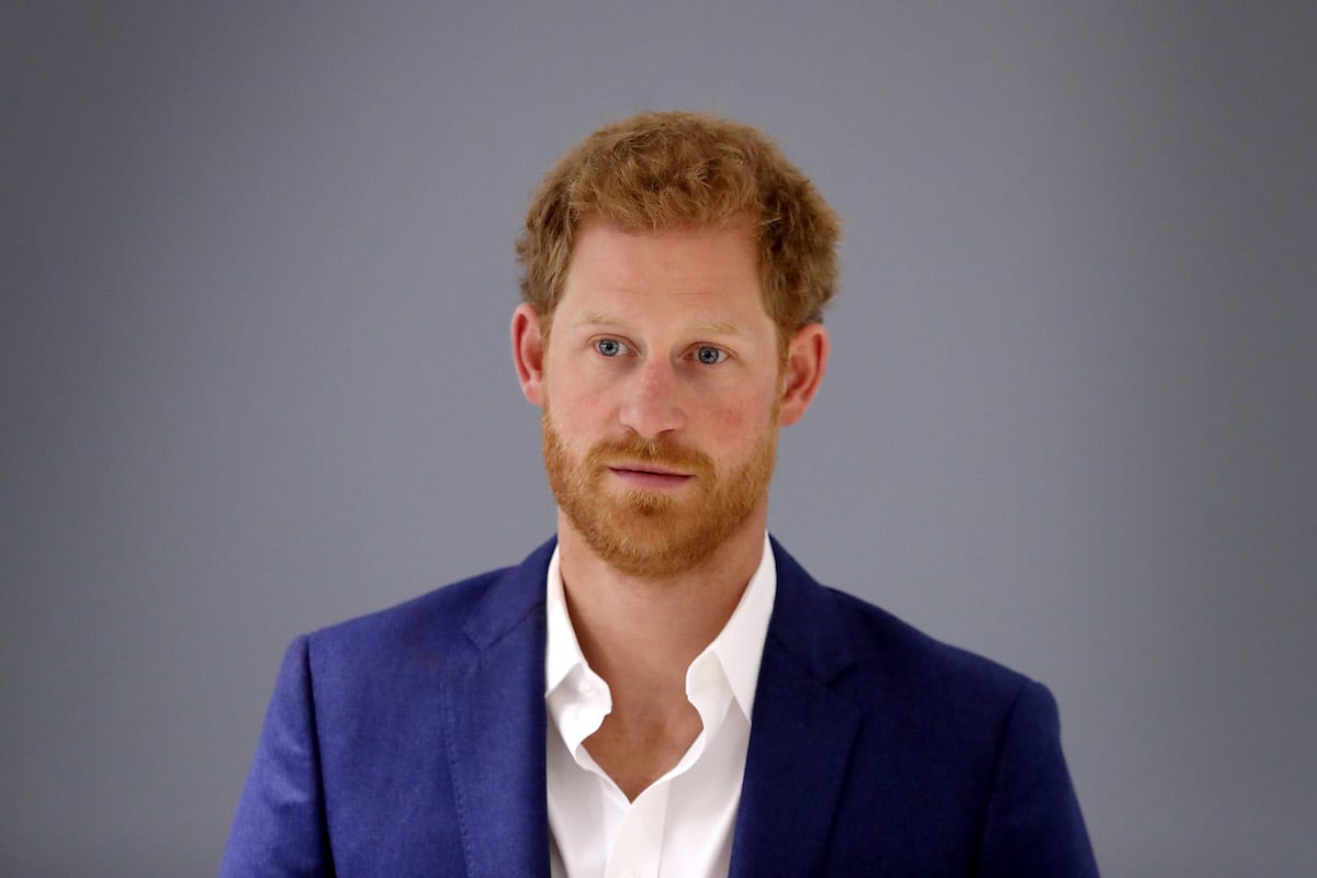 Prince Harry in a blue blaxer
