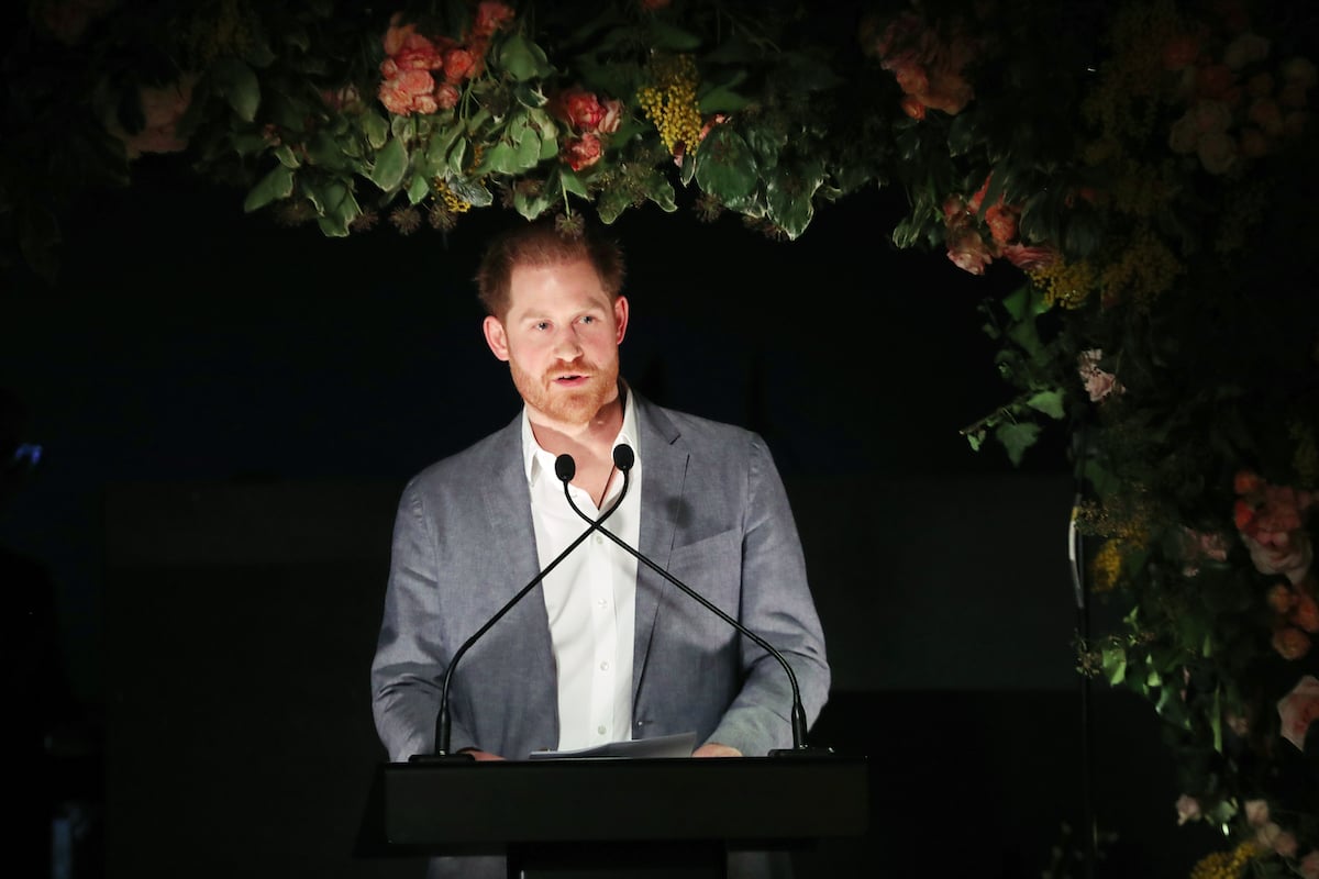 Prince Harry, Duke of Sussex makes a speech