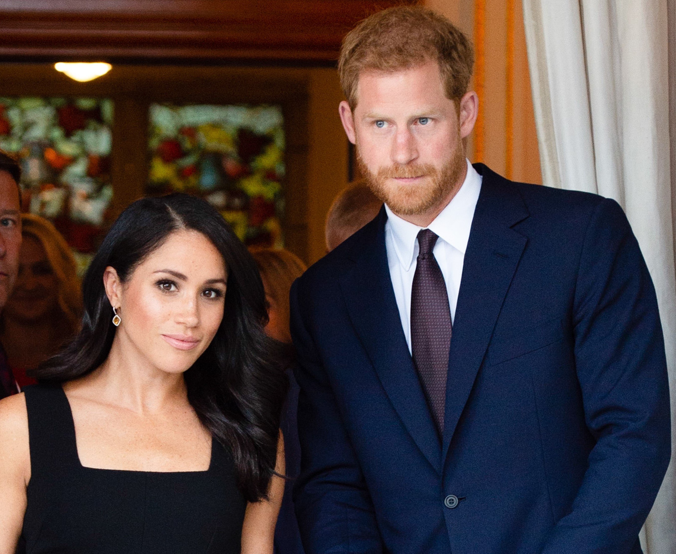 Prince Harry and Meghan Markle attending a party at the British Ambassador's residence in Ireland