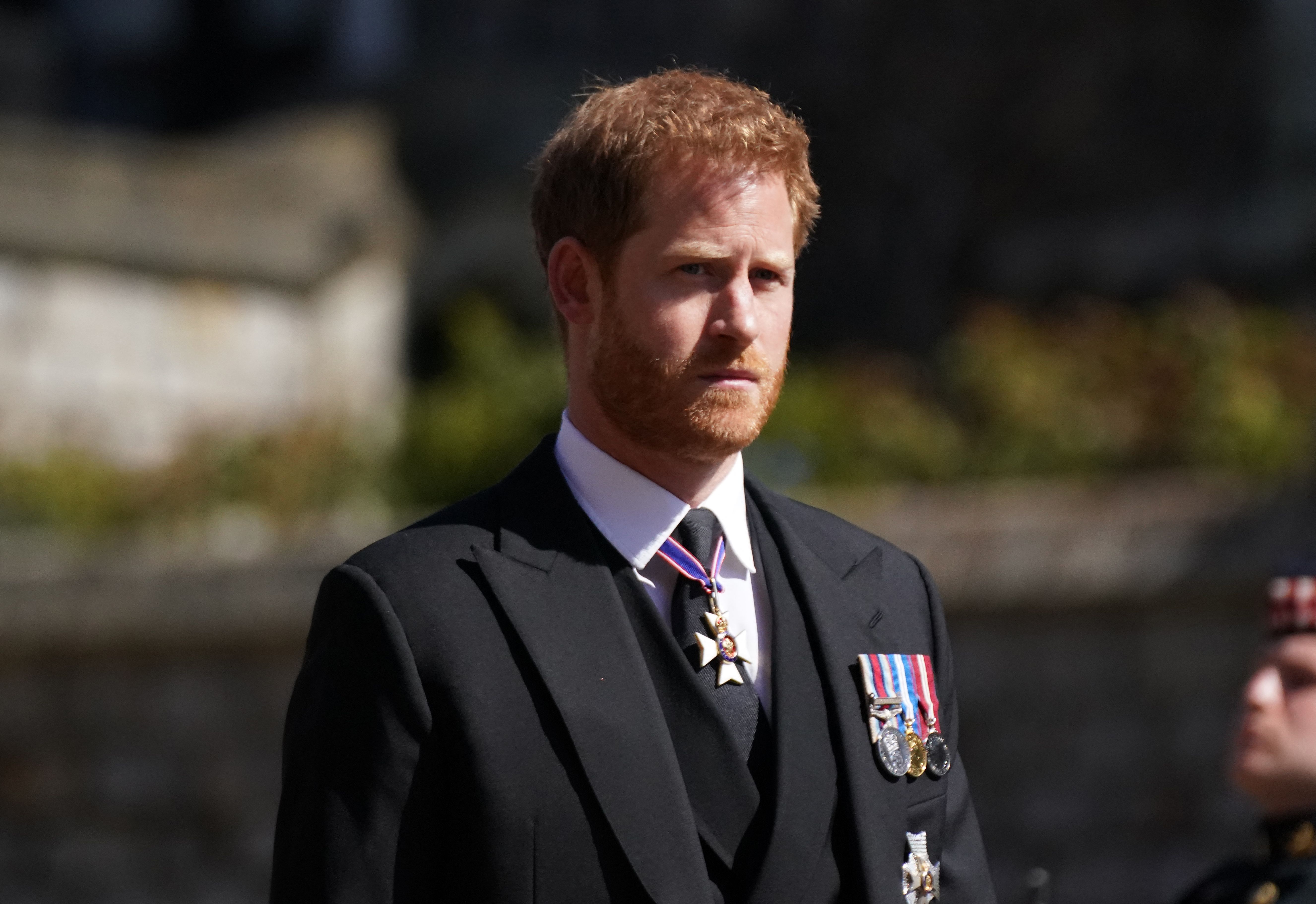 Prince Harry at Prince Philip's funeral