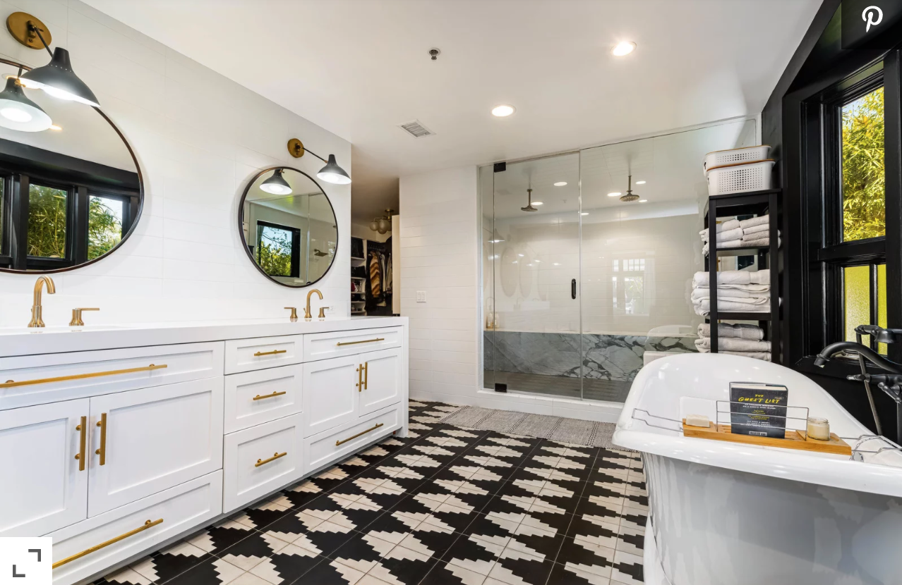 Photo of Christina Haack's Newport Beach, CA home master bathroom | Grant Rivera/Apex Visions