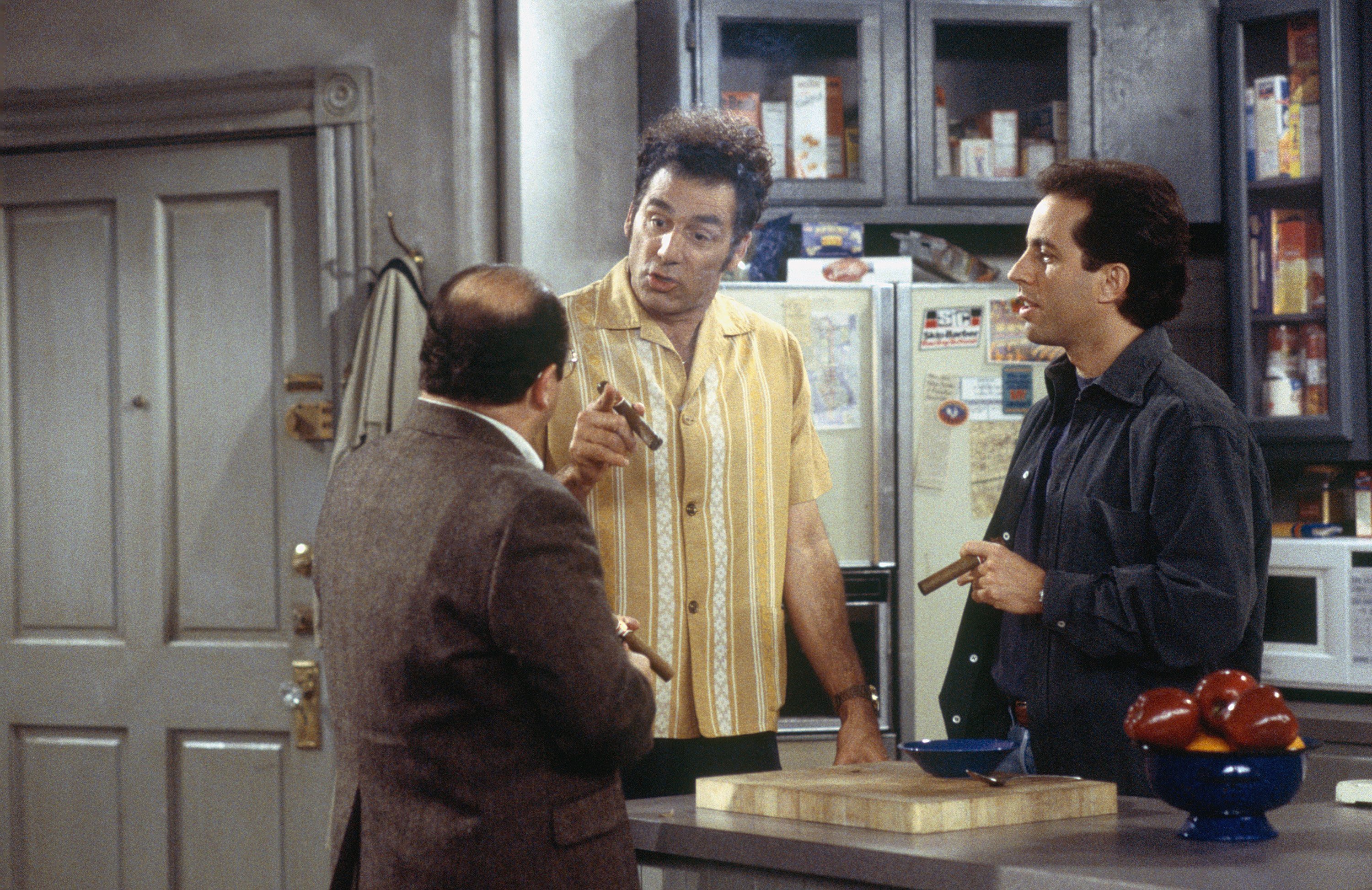 Seinfeld: George, Kramer and Jerry smoke cigars