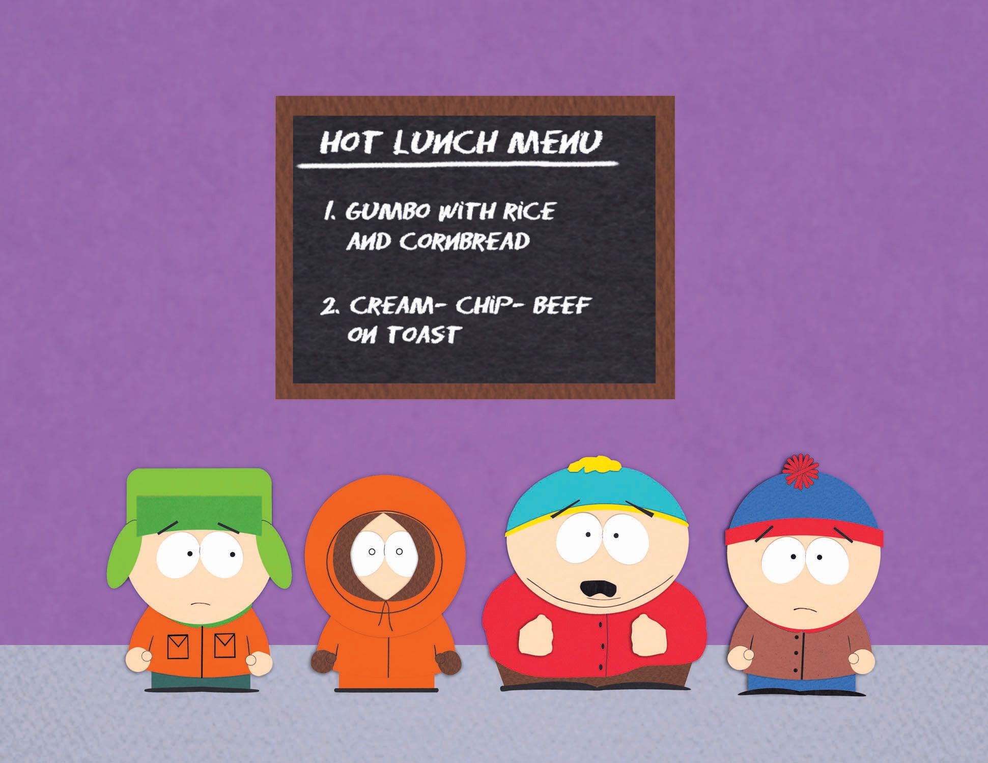 South Park boys in the cafeteria