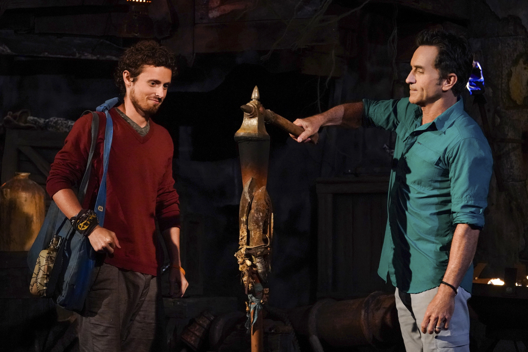 'Survivor' Season 41 host Jeff Probst extinguishes Adam Klein's torch at Tribal Council