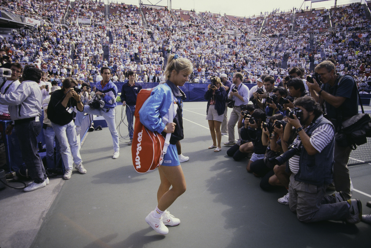 Tennis player Chris Evert at the 1989 U.S. Open