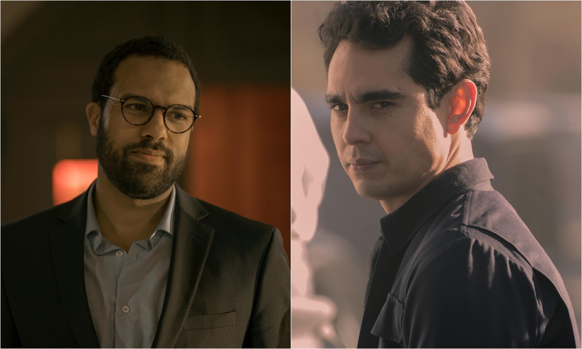 O-T Fagbenle as Luke Bankole and Max Minghella as Nick Blaine in season 3 of 'The Handmaid's Tale'