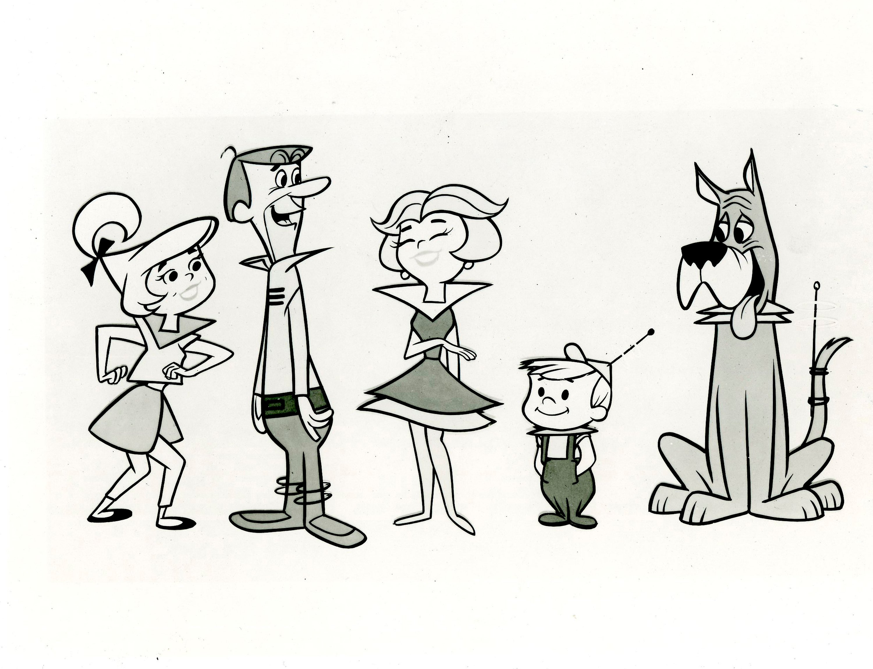 A still drawing of the Jetson family as they appeared on 'The Jetsons'