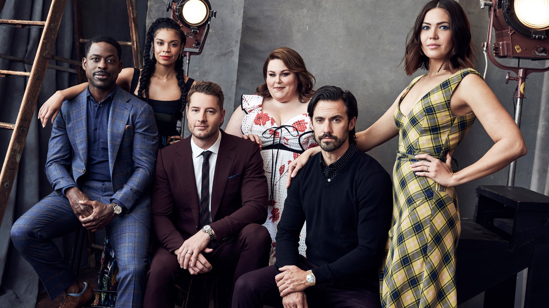 Portrait of ‘This Is Us’ cast members Sterling K. Brown, Susan Kelechi Watson, Justin Hartley, Chrissy Metz, Milo Ventimiglia, and Mandy Moore