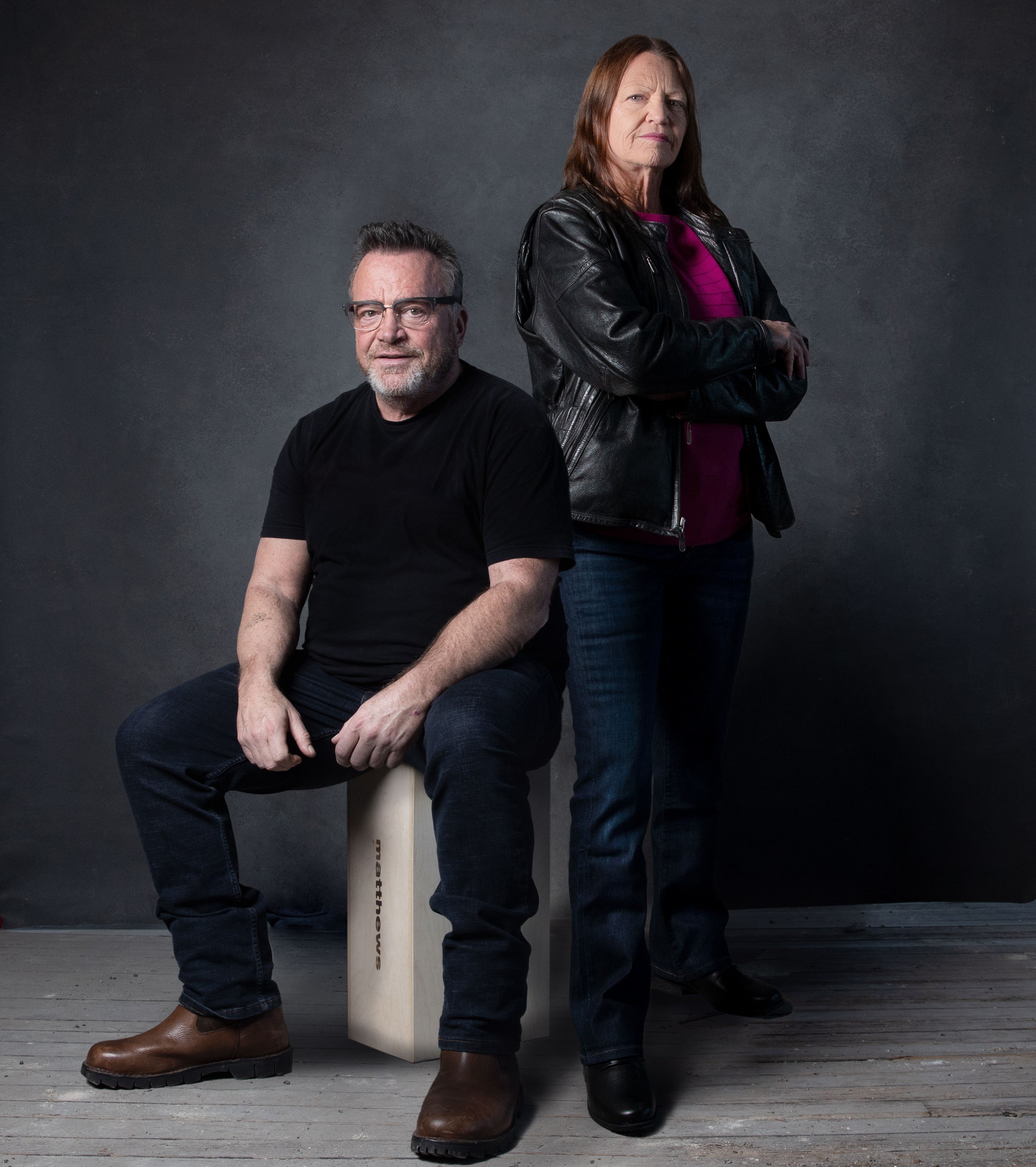 Promotional portrait of Tom Arnold and Lori Arnold for Queen of Meth