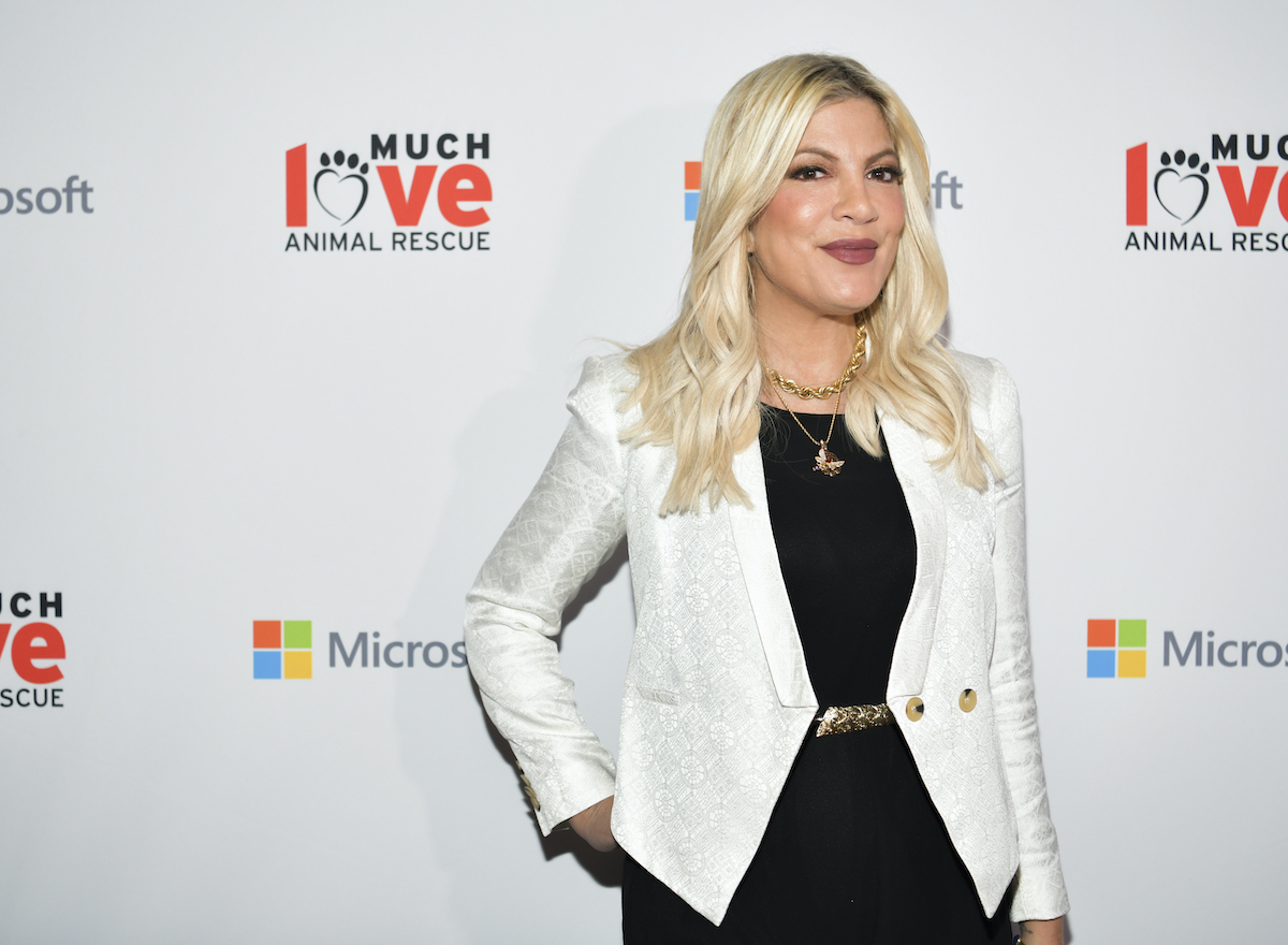 Tori Spelling attends the Much Love Animal Rescue 3rd Annual Spoken Woof Benefit in 2019