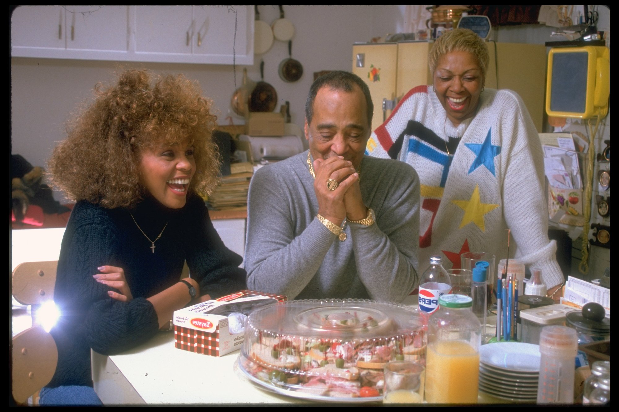 Whitney Houston, John, and Cissy Houston