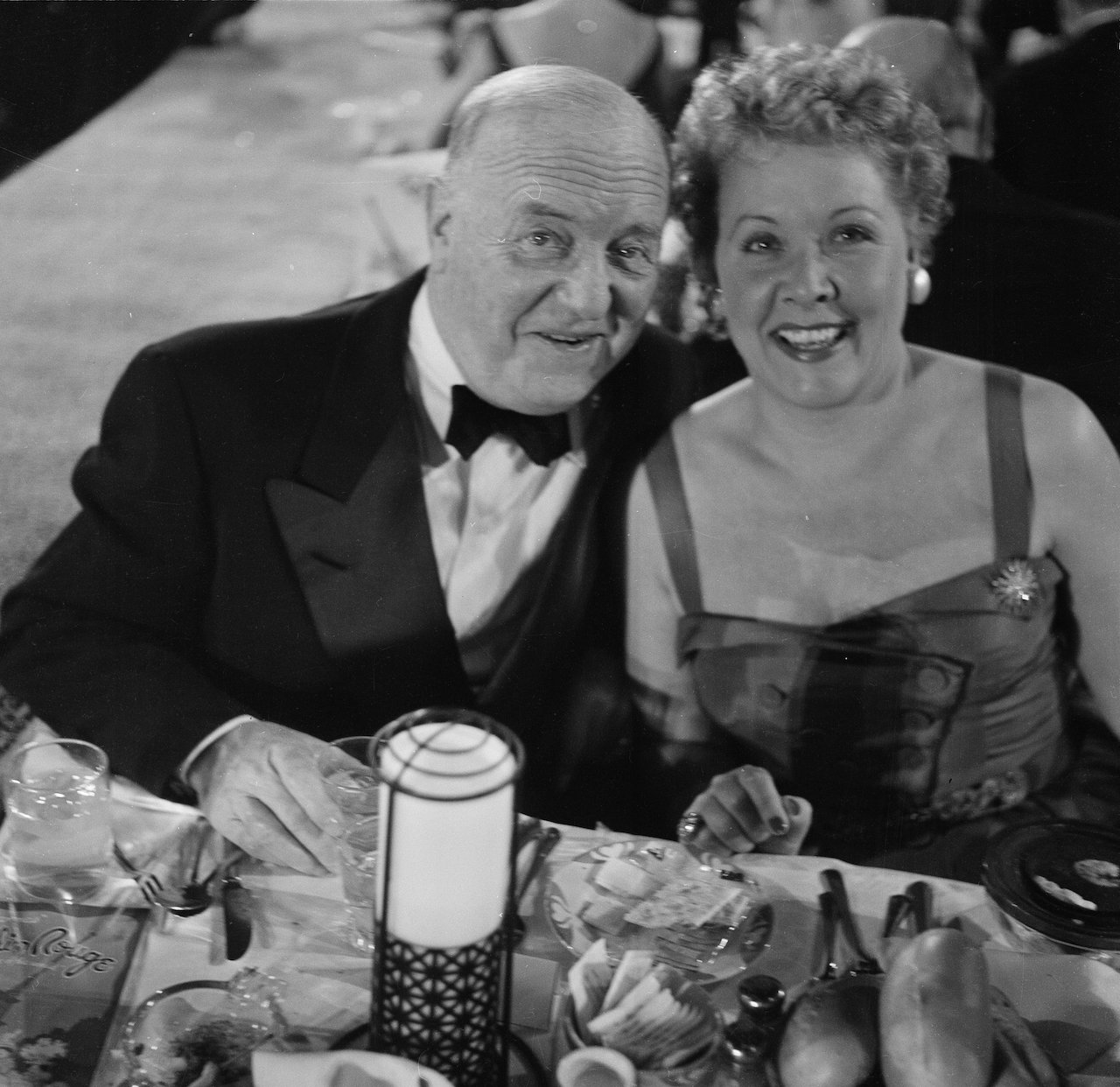 'I Love Lucy' actress Vivian Vance poses with co star William Frawley during the Emmy Awards