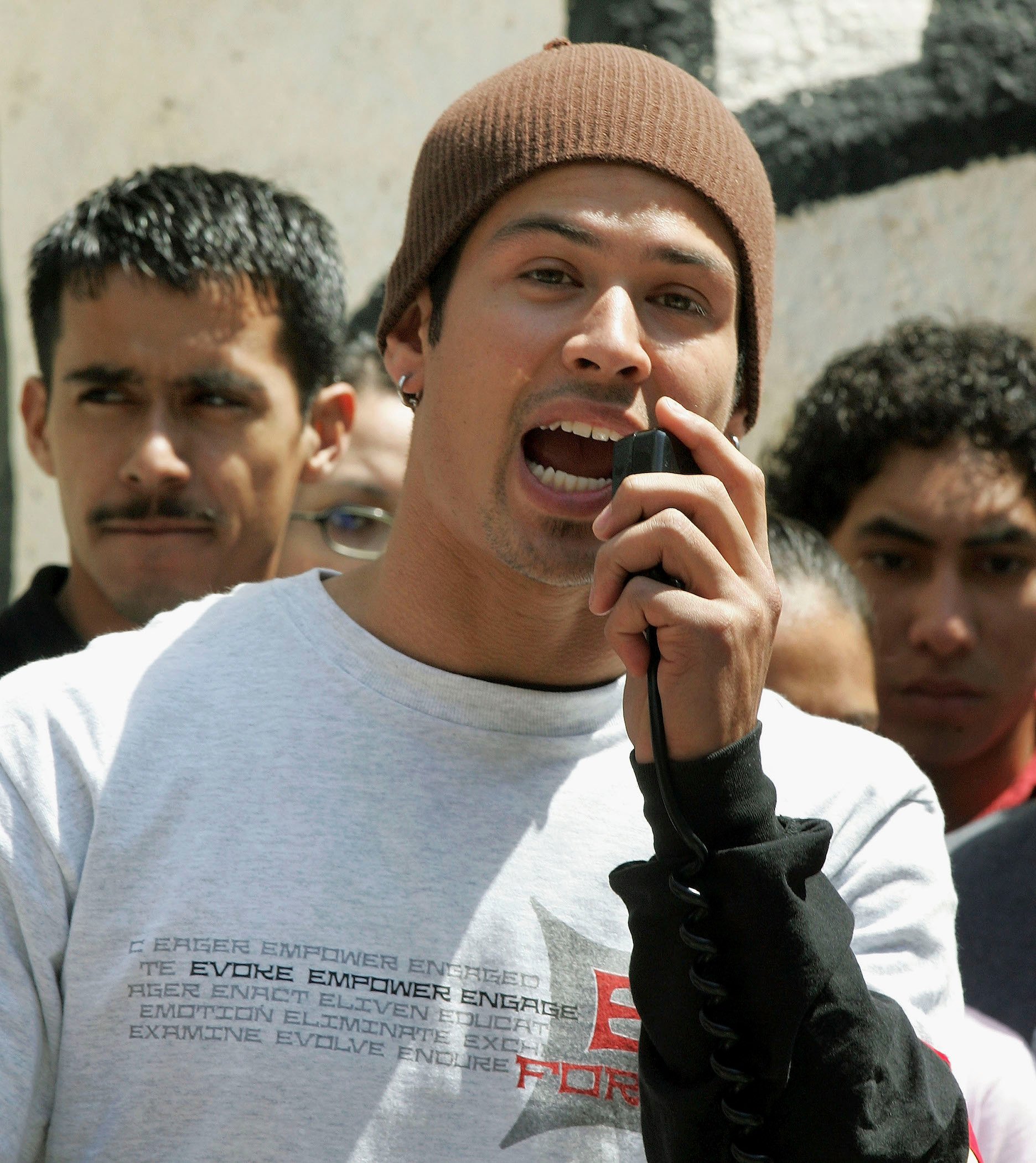 MTV's 'The Challenge' star Yes Duffy speaks during a 'Rally Against Tobacco' in 2005