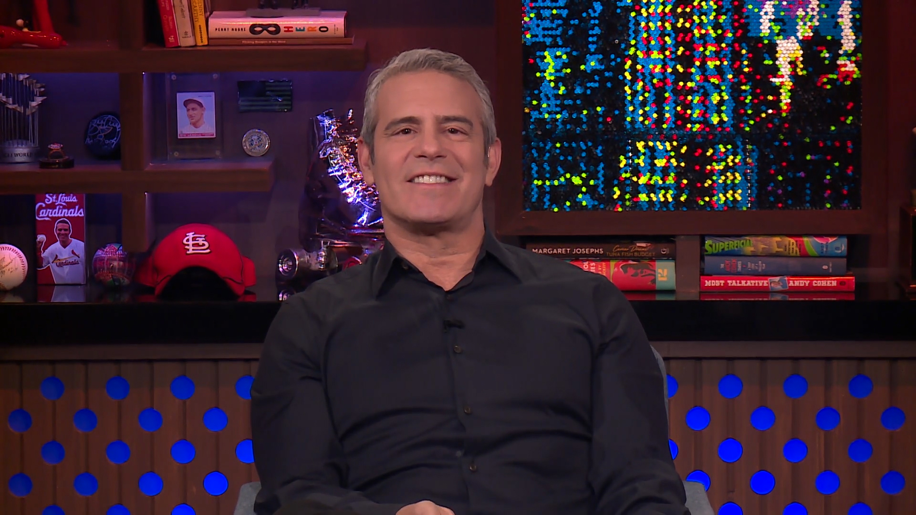Andy Cohen hosting 'Watch What Happens Live' on Bravo