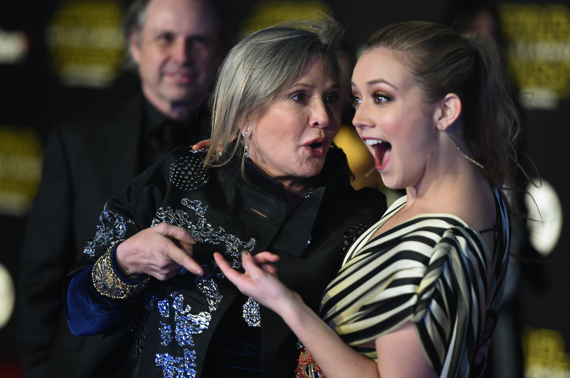 Actresses Carrie Fisher and Billie Lourd 