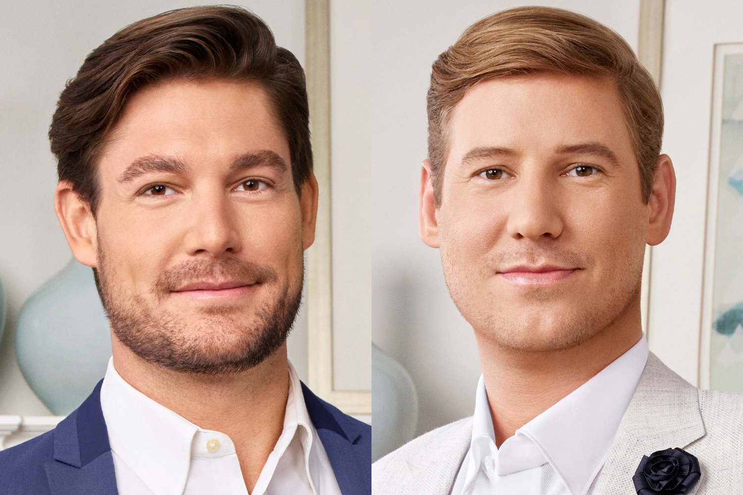 Craig Conover and Austen Kroll in their 'Southern Charm' Season 7 cast portraits