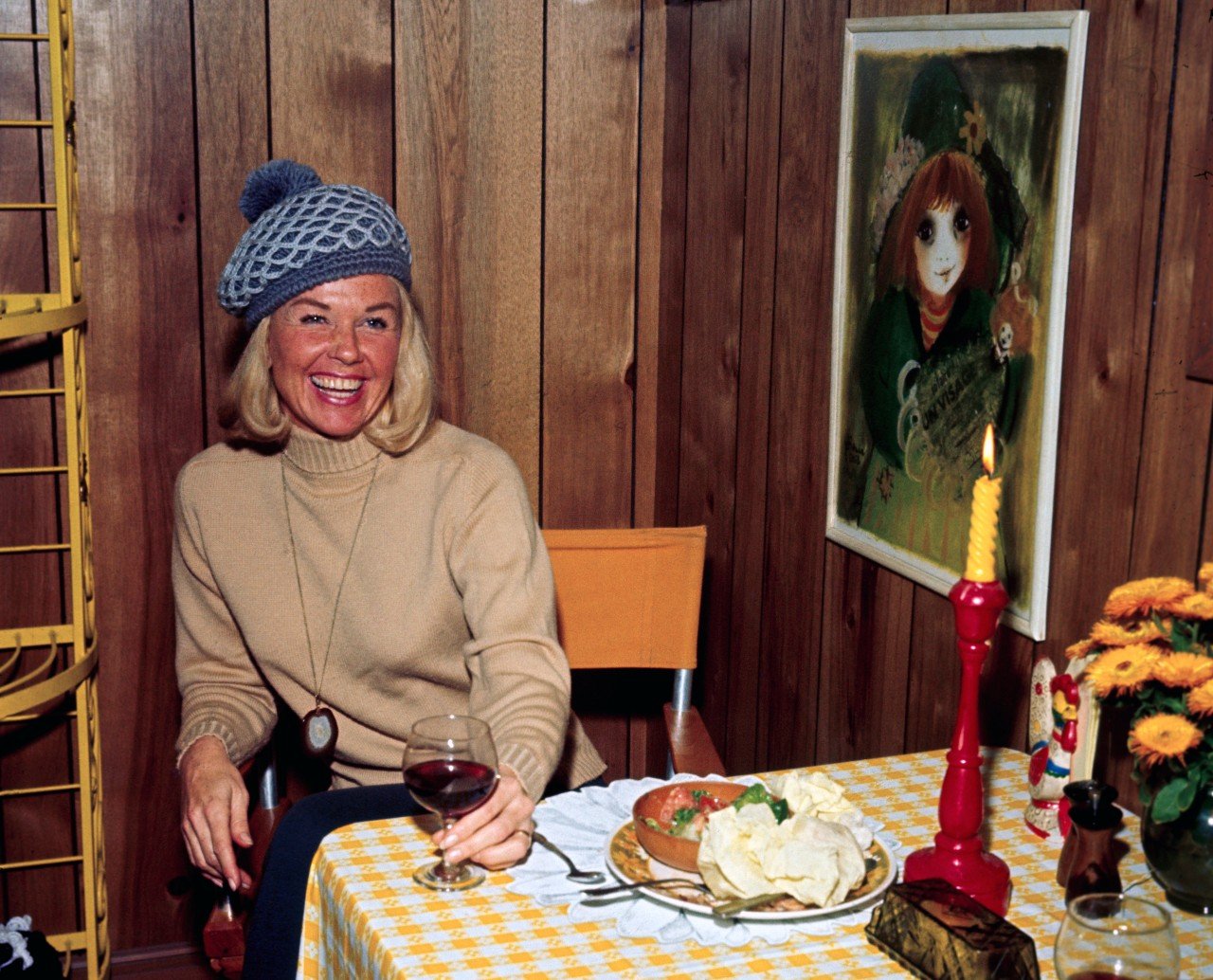 Doris Day at dinner