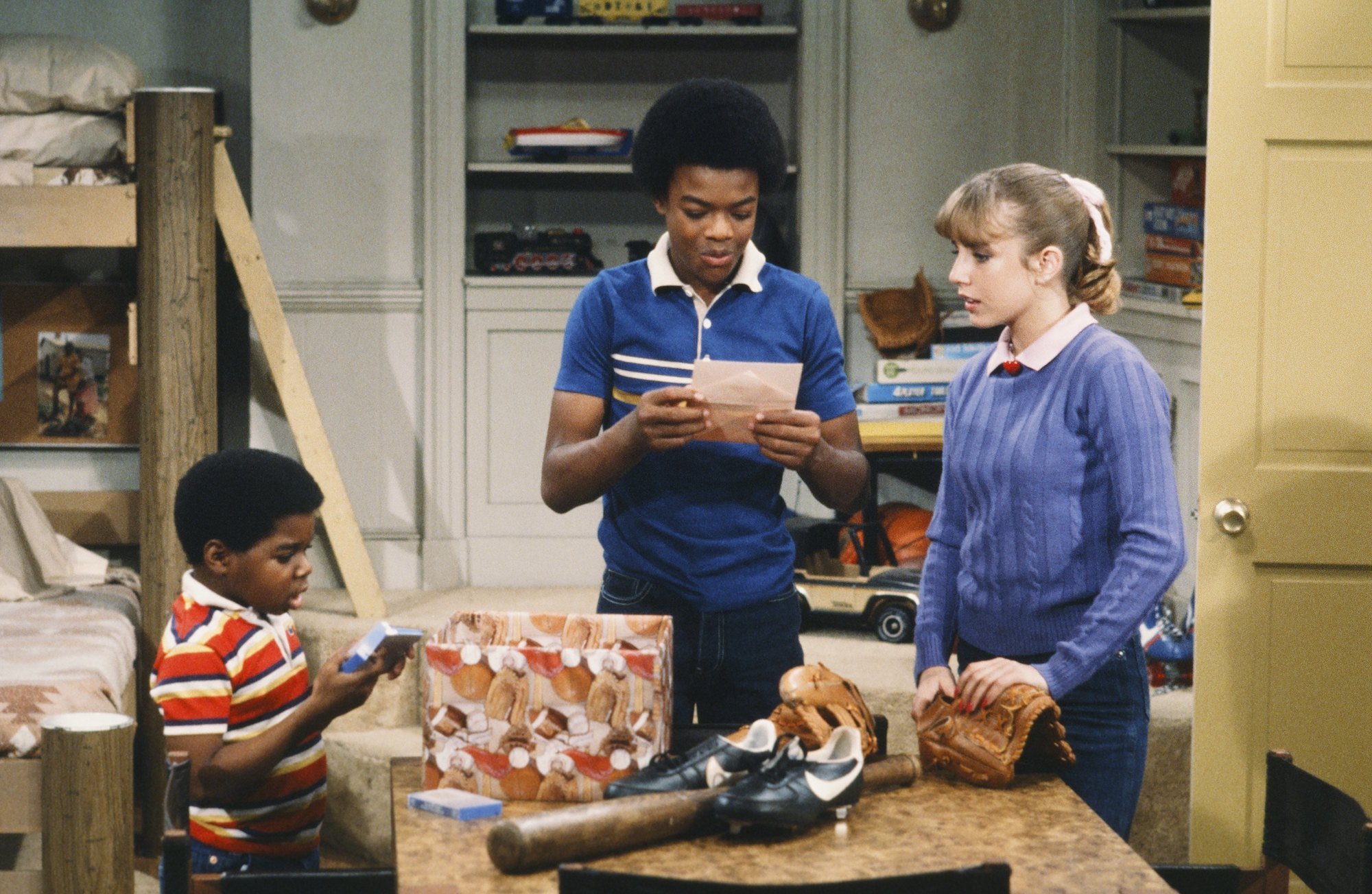 Gary Coleman as Arnold Jackson, Todd Bridges as Willis Jackson, Dana Plato as Kimberly Drummond