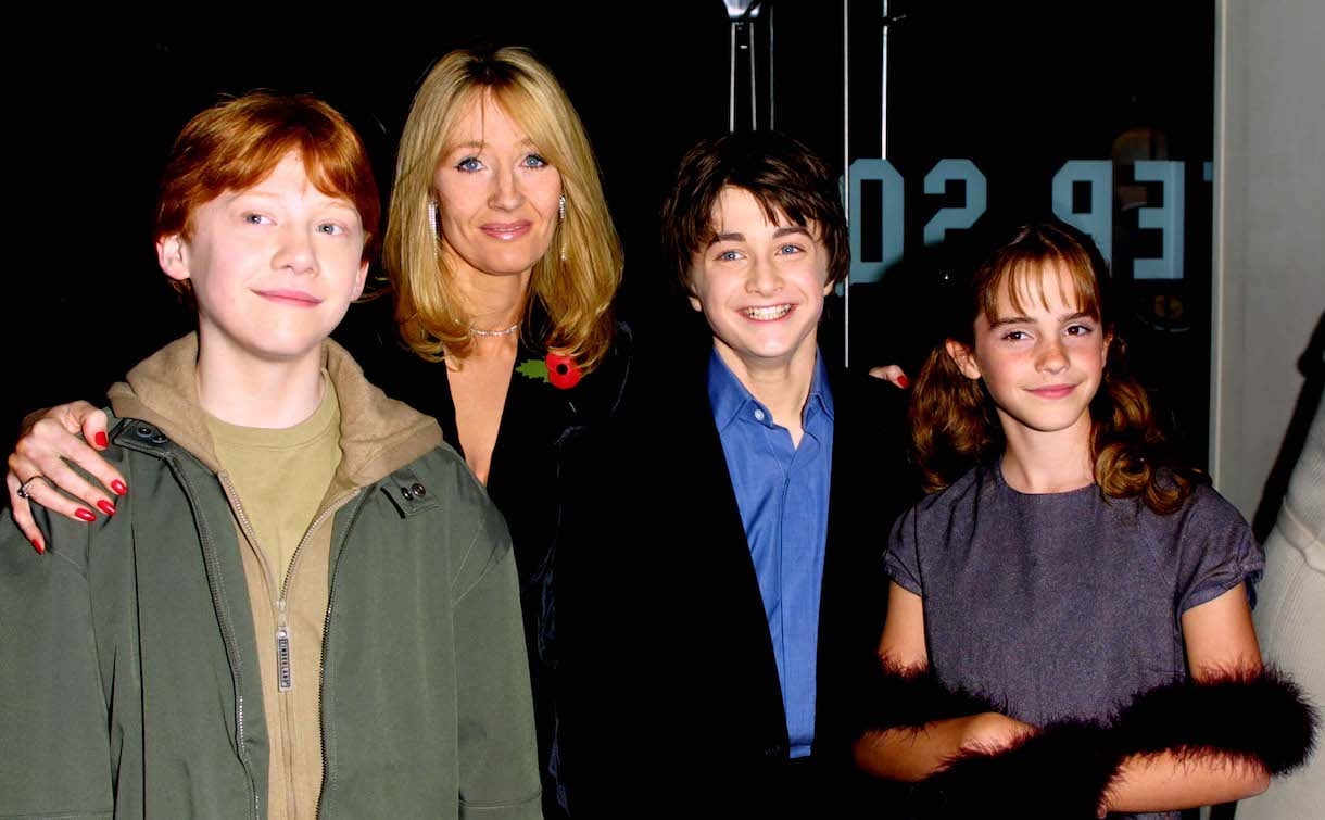 Actors Rupert Grint, Author JK Rowling, Daniel Radcliffe and Emma Watson