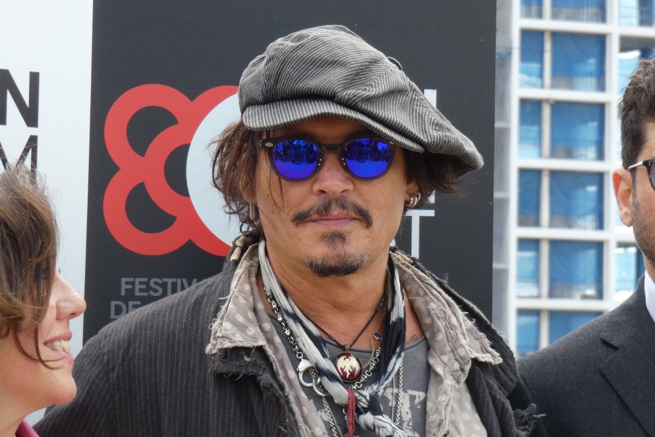 Johnny Depp poses after presenting 'The Minamata Photographer' film at the BCN Film Fest on April 16, 2021