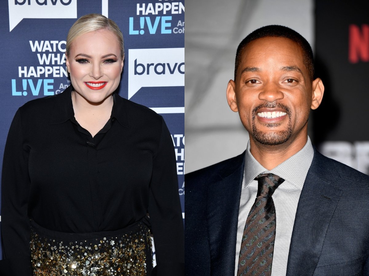 Meghan McCain on the 'Watch What Happens Live' set and Will Smith at the premiere for 'Bright' in December, 2017