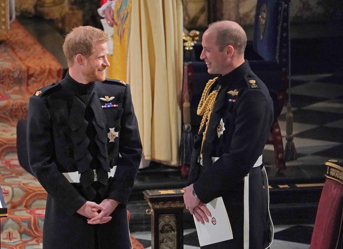 Prince Harry and Prince William at Harry's wedding to Meghan Markle in 2018