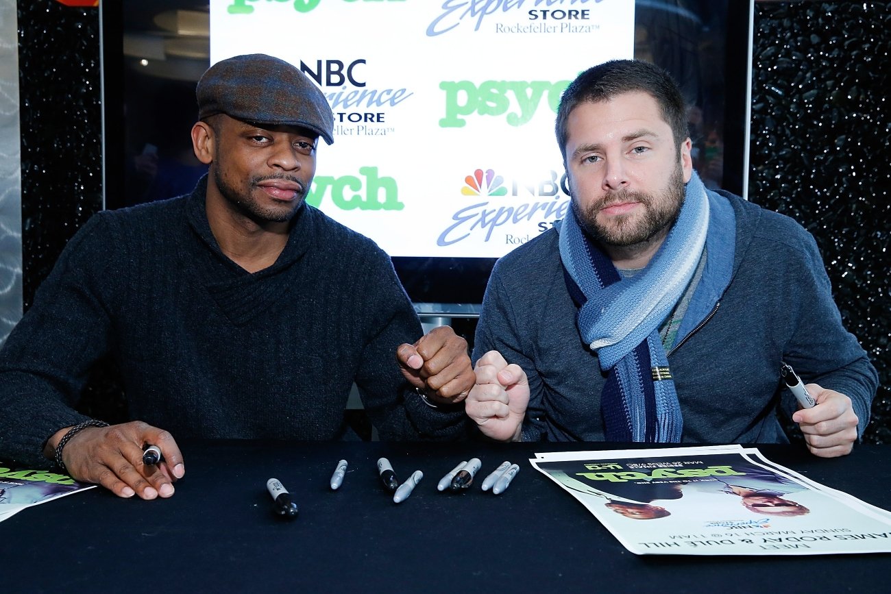 Dule Hill and James Roday attend the USA's ‘Psych’ meet and greet on March 16, 2014