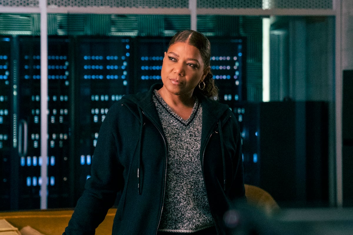 Queen Latifah as Robyn McCall, wearing a black cardigan, in The Equalizer