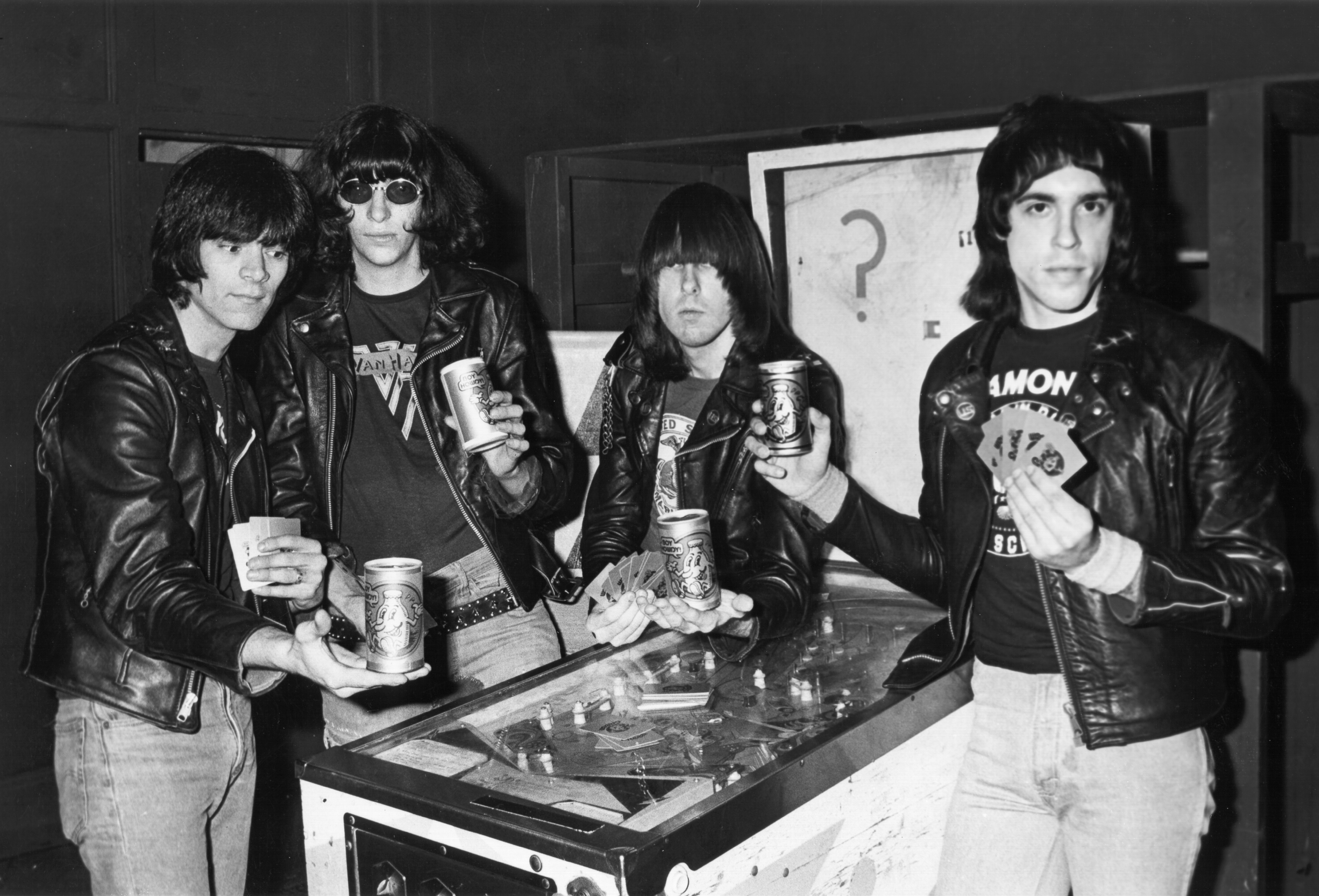 The Ramones with cups
