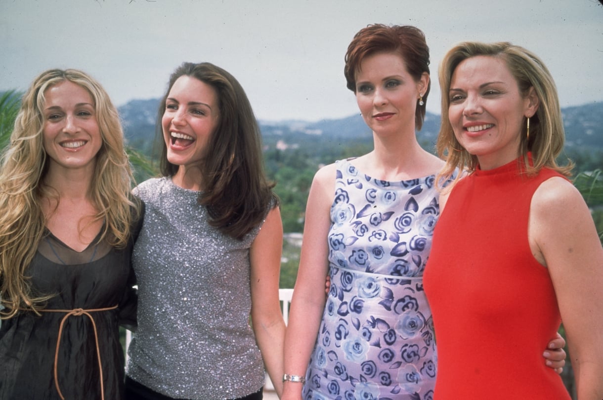 Cast members of the television series Sex and the City: Sarah Jessica Parker, Kristin Davis, Cynthia Nixon and Kim Cattrall, Beverly Hills, California