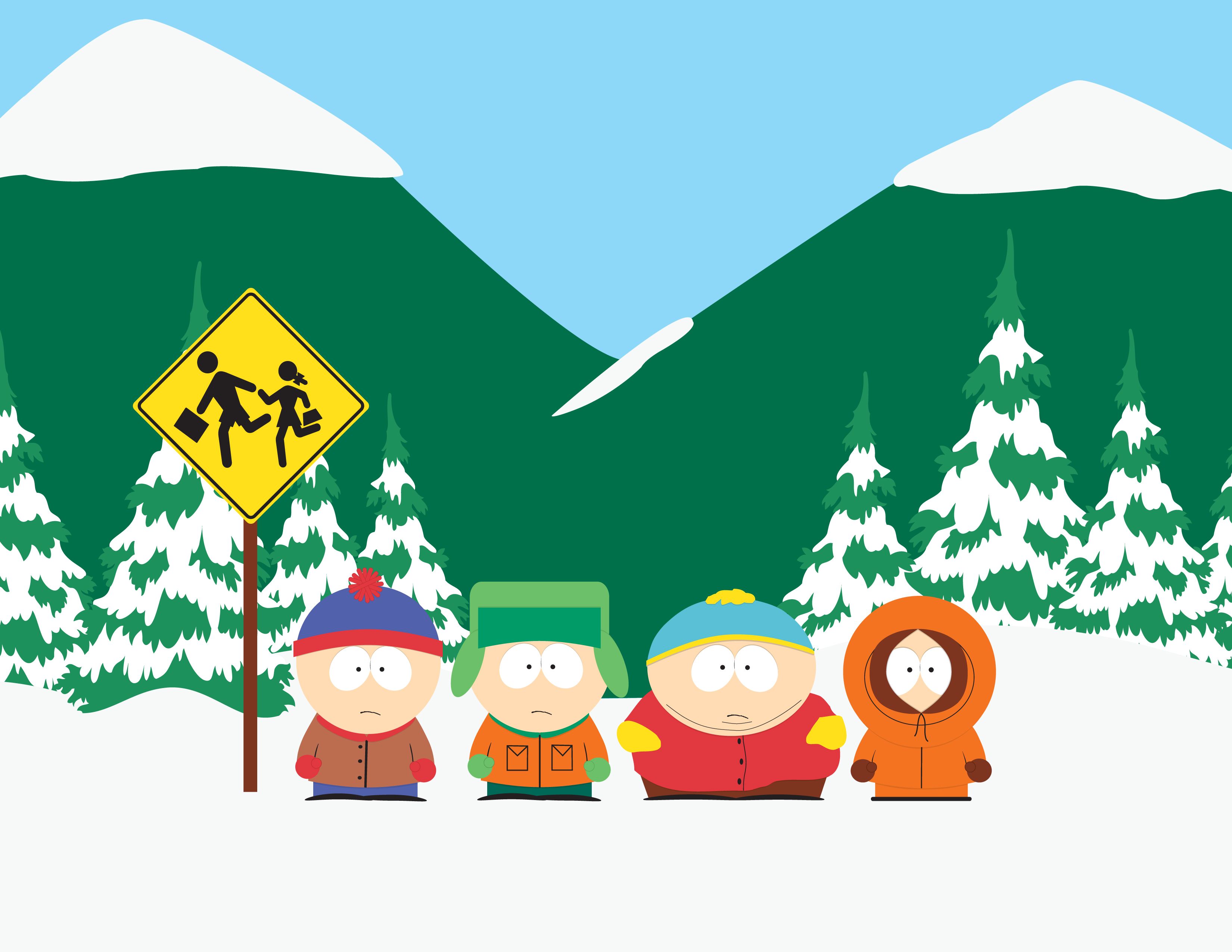 South Park: Stan, Kyle Cartman and Kenny wait at the bus stop