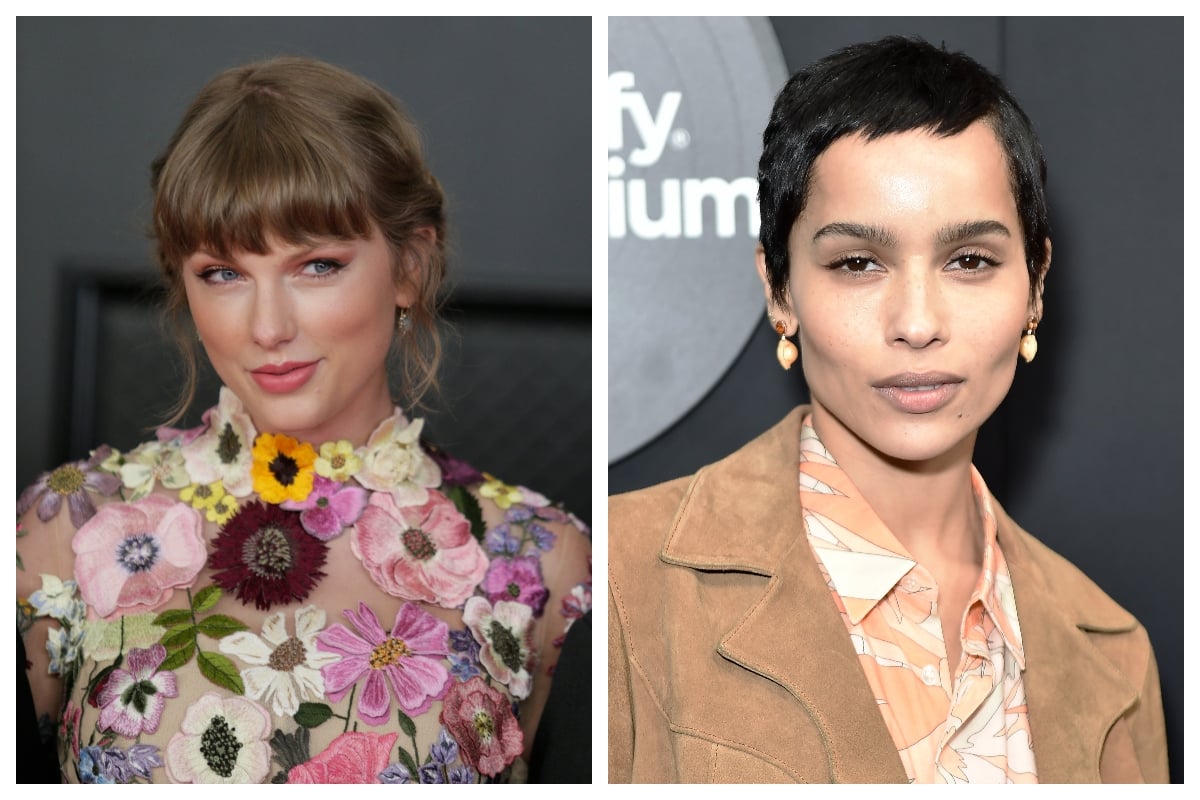 composite image of Taylor Swift (L) and Zoë Kravitz