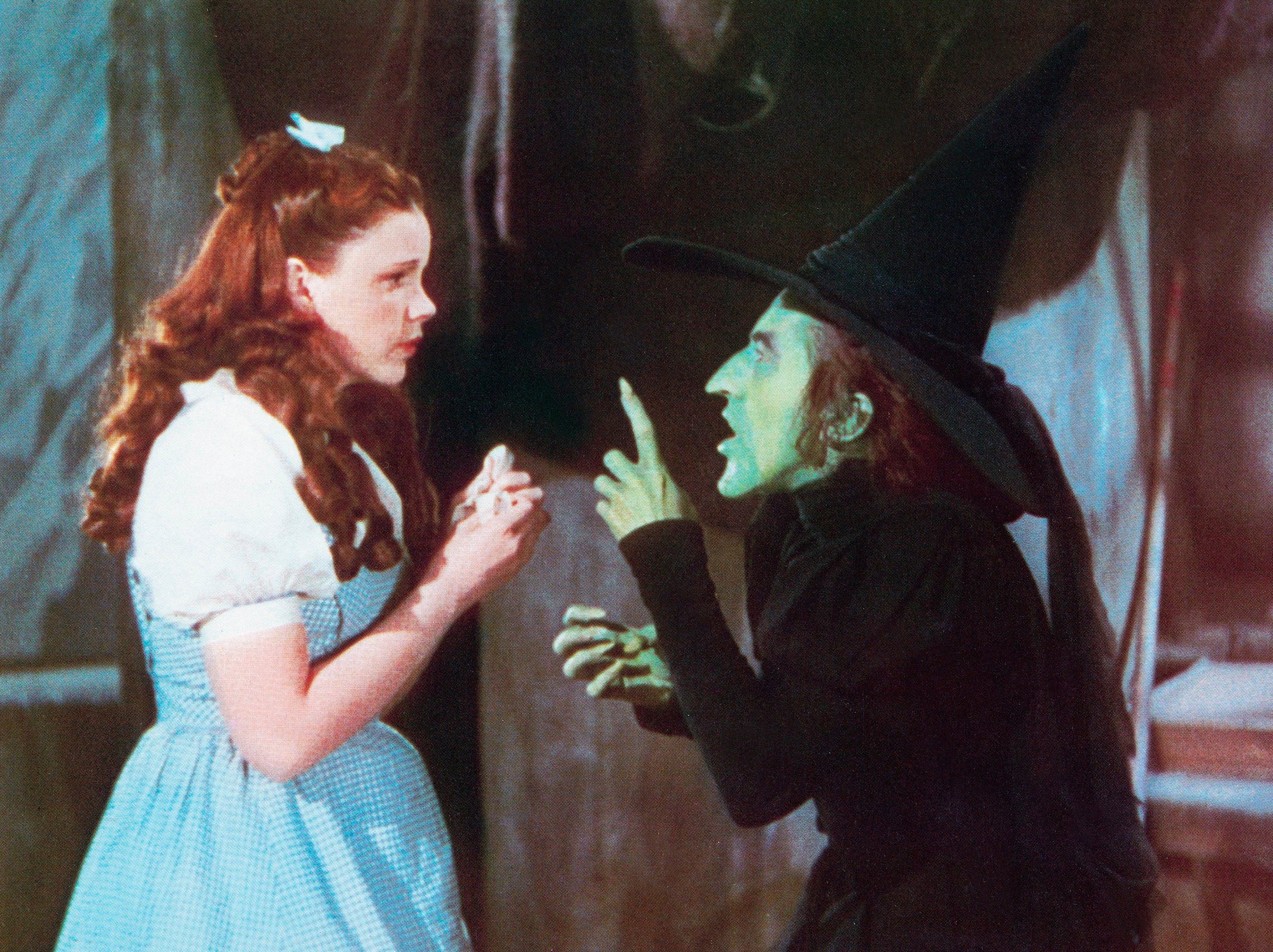 Judy Garland, Margaret Hamilton in The Wizard of Oz
