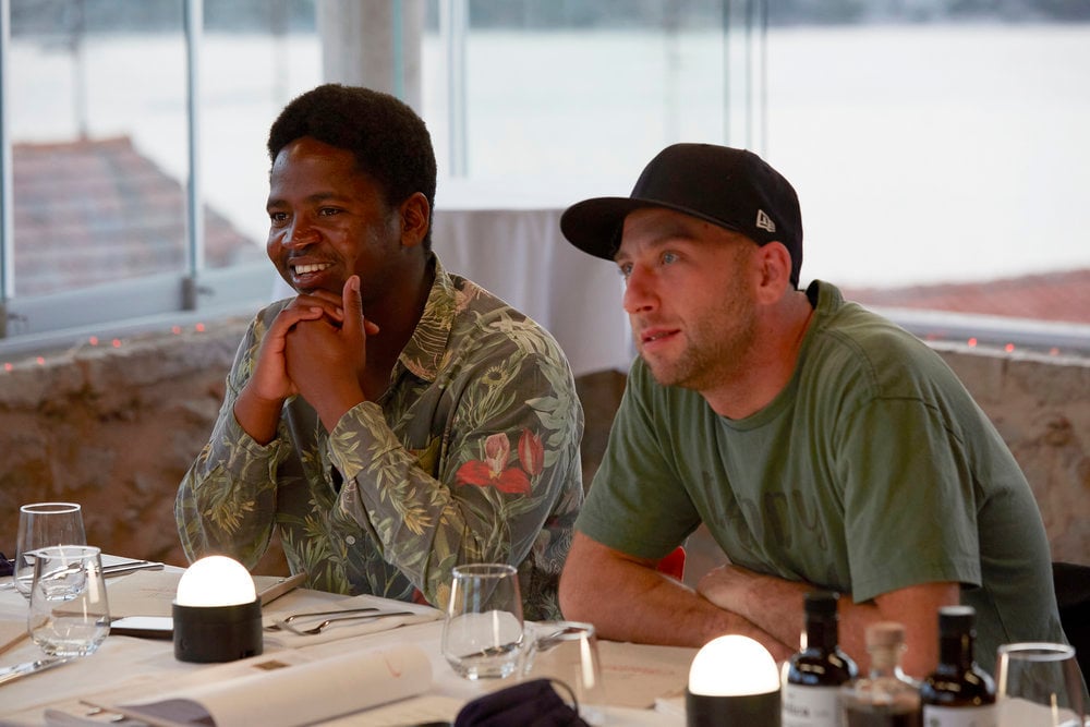 Below Deck Mediterranean Season 6 crew member Mzi 'Zee' Dempers, Mathew Shea enjoy dinner in between charters