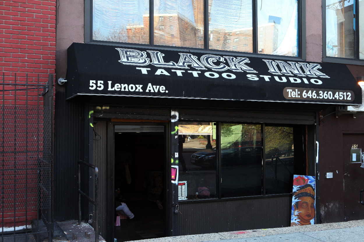 Black Ink tattoo studio, home of VH1's television show 'Black Ink Crew' in Harlem, New York
