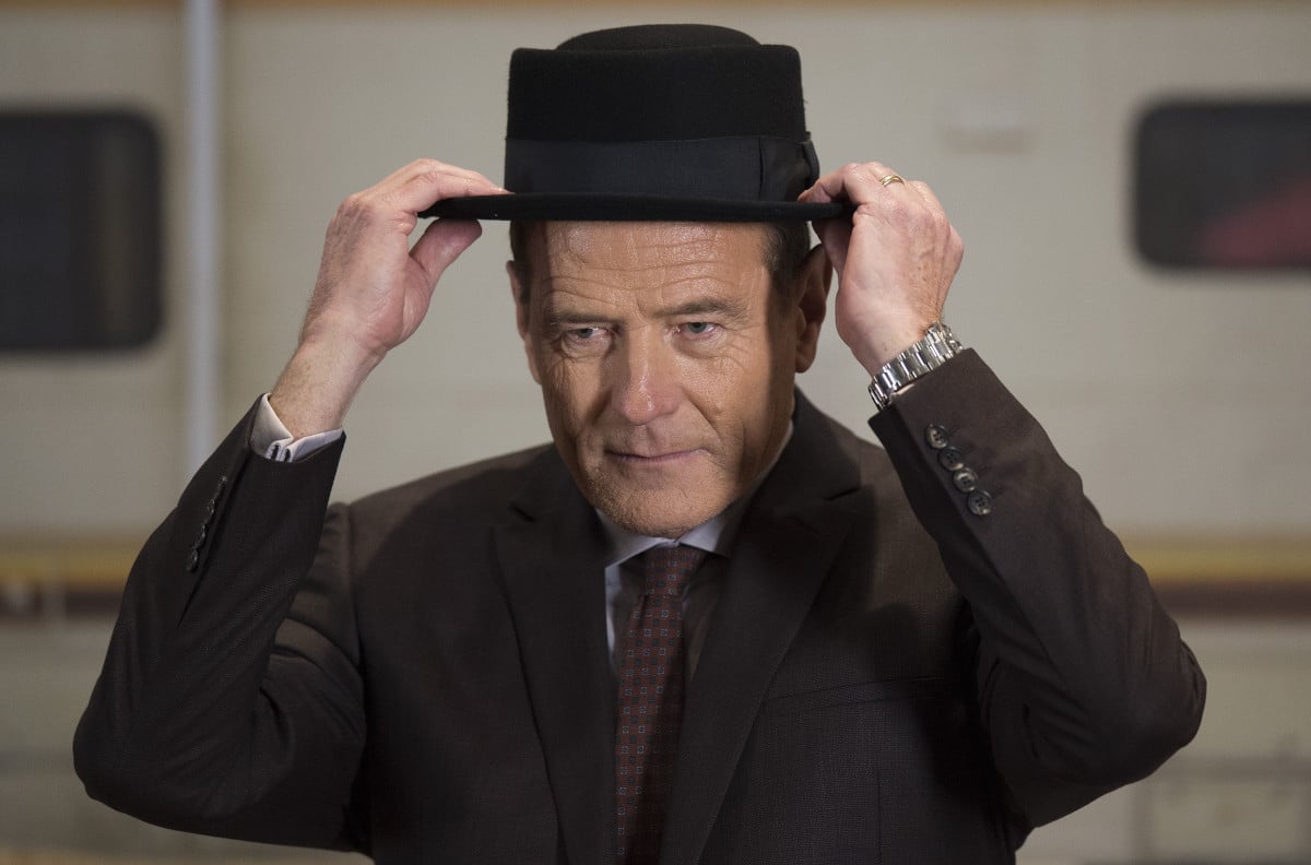 Bryan Cranston wearing his black 'Heisenberg' hat from 'Breaking Bad'