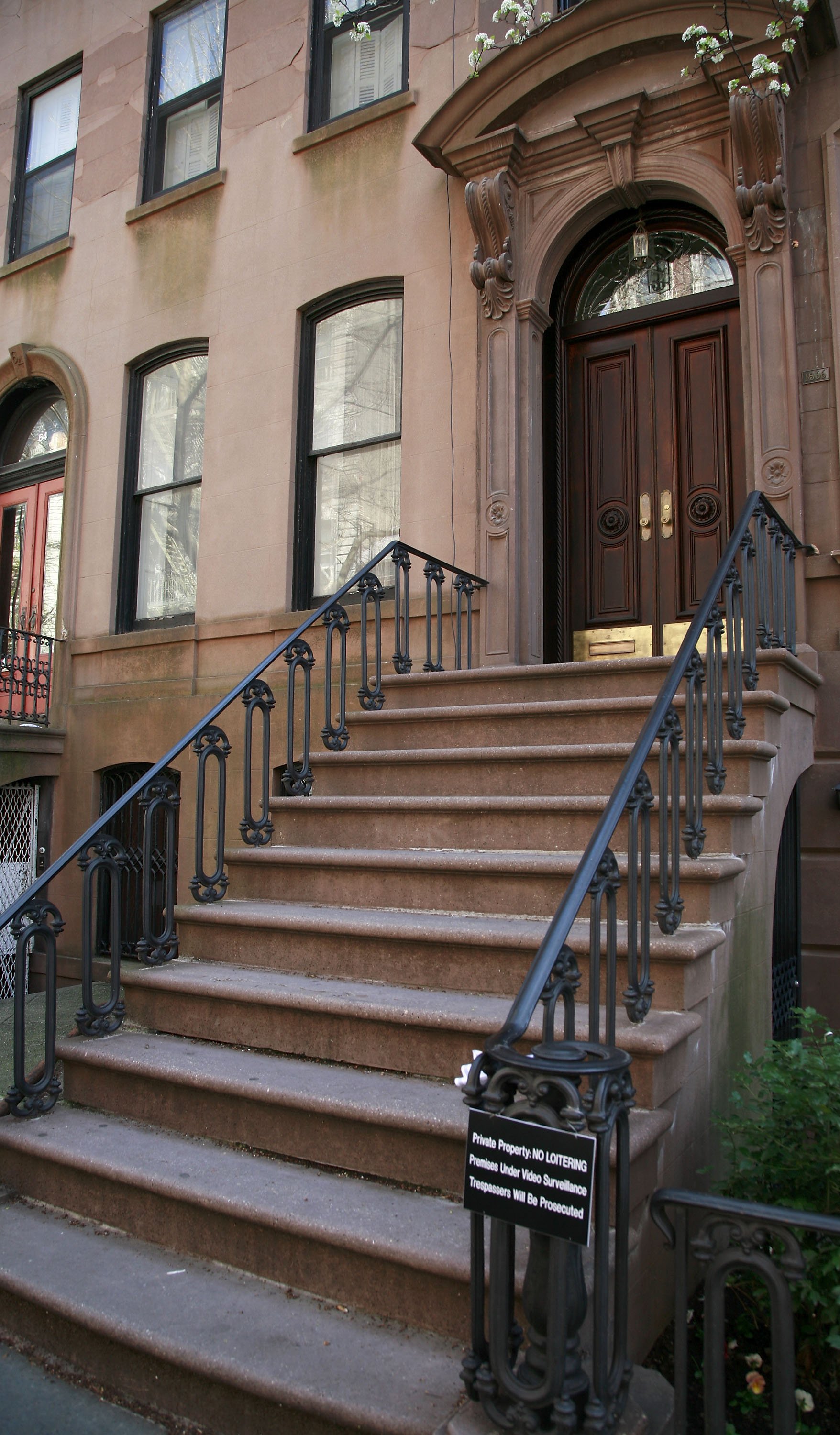 A photo of the brownstone used for exterior shots of Carrie Bradshaw's apartment in 'Sex and the City'