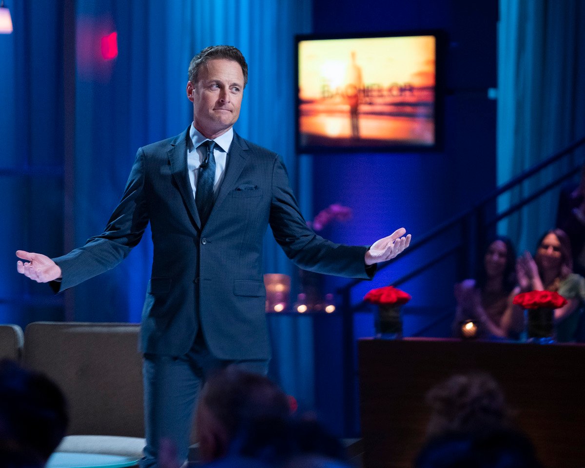 'Bachelor' Nation host Chris Harrison stands on stage